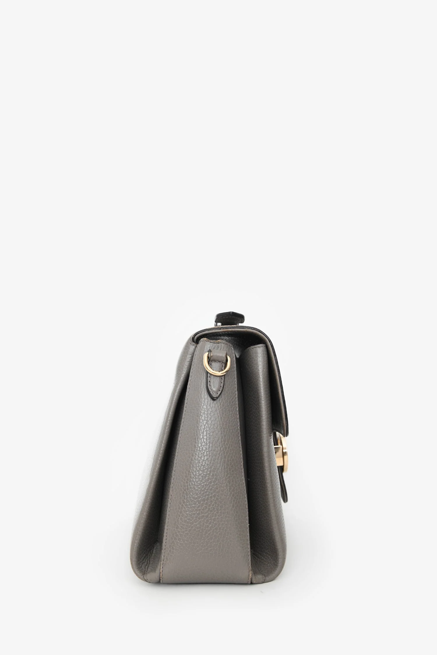 Gucci Grey Calfskin Interlocking G Dollar Large Top Handle Shoulder Bag (As Is) - Image 3