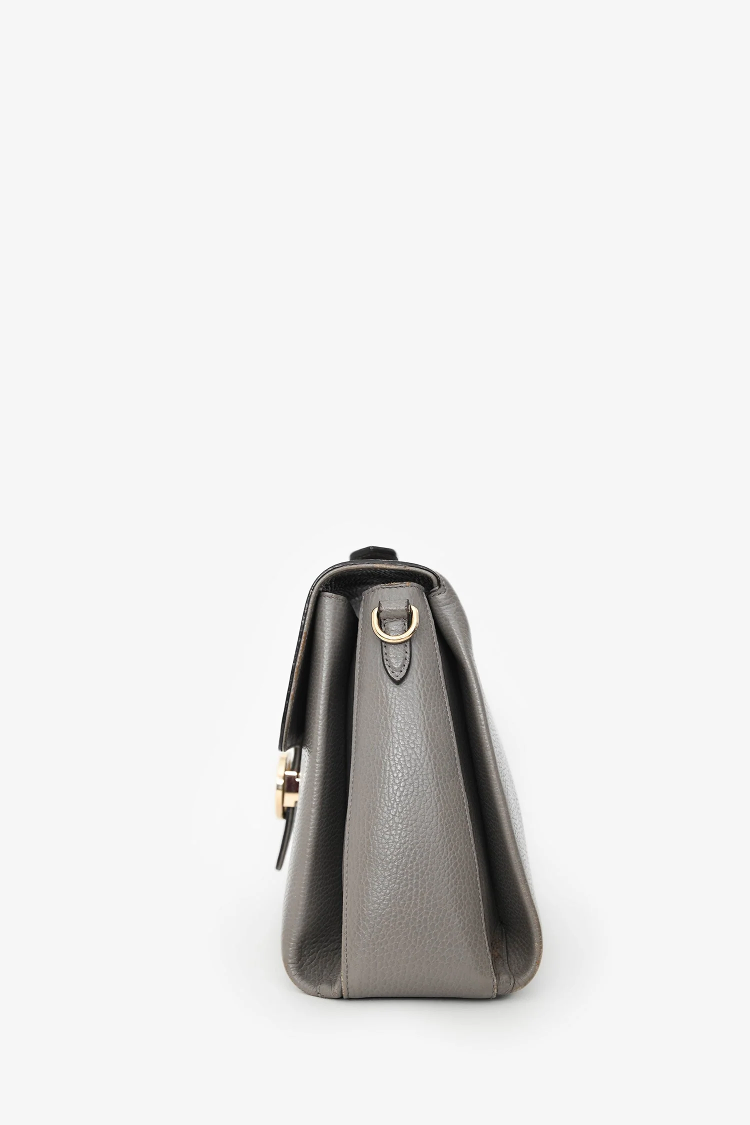 Gucci Grey Calfskin Interlocking G Dollar Large Top Handle Shoulder Bag (As Is) - Image 4