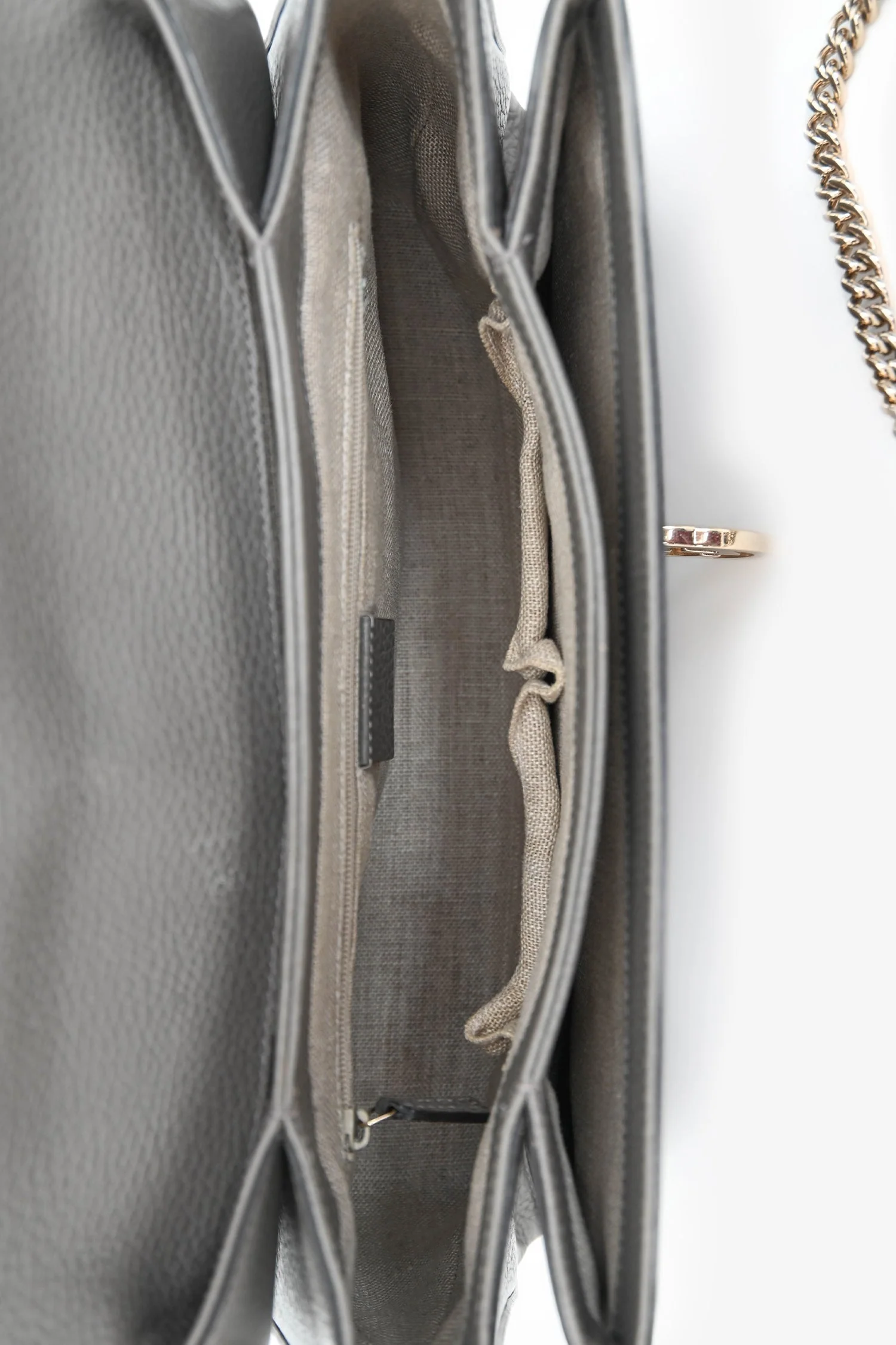 Gucci Grey Calfskin Interlocking G Dollar Large Top Handle Shoulder Bag (As Is) - Image 6