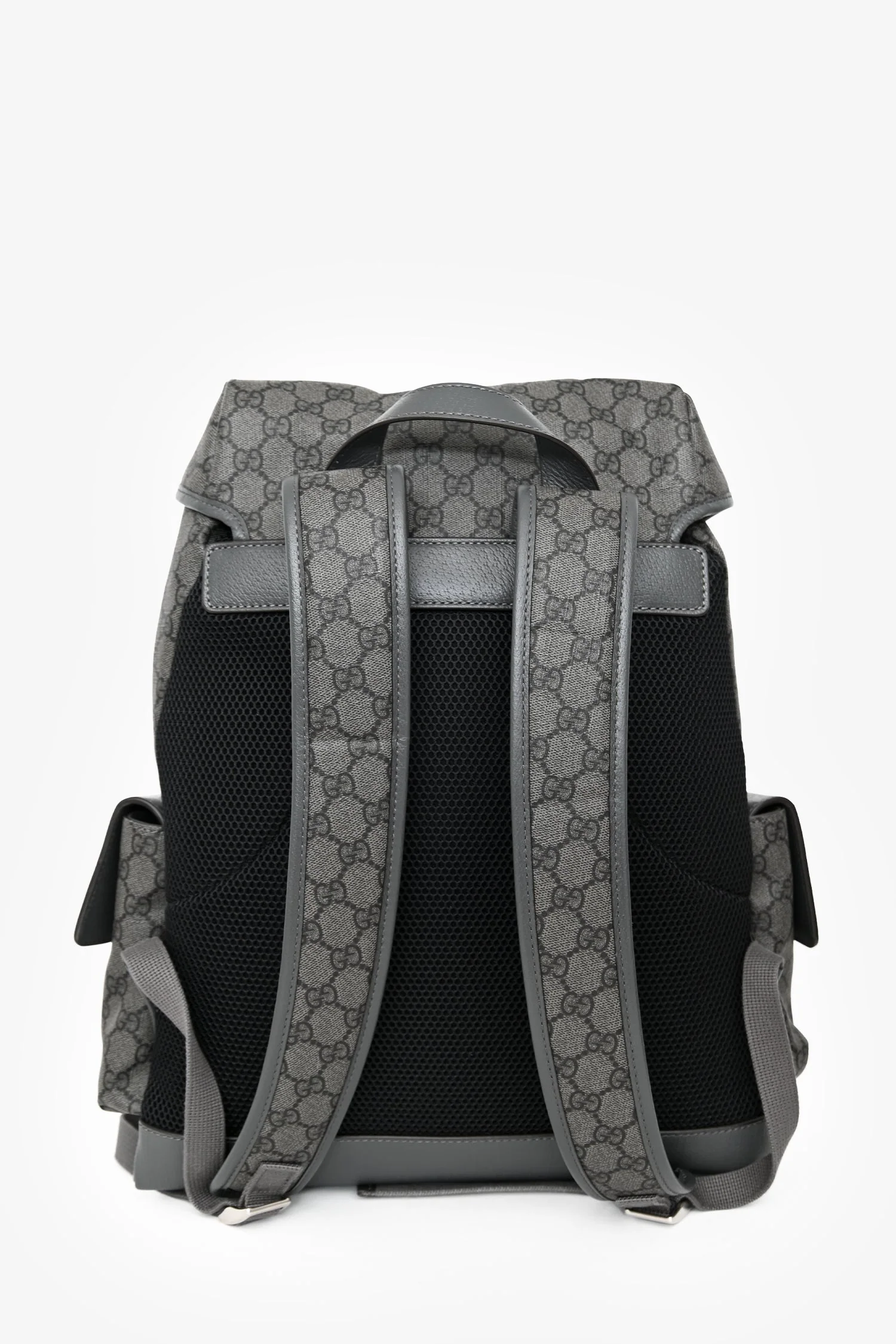 Gucci Grey Canvas GG Supreme Medium Backpack - Image 3