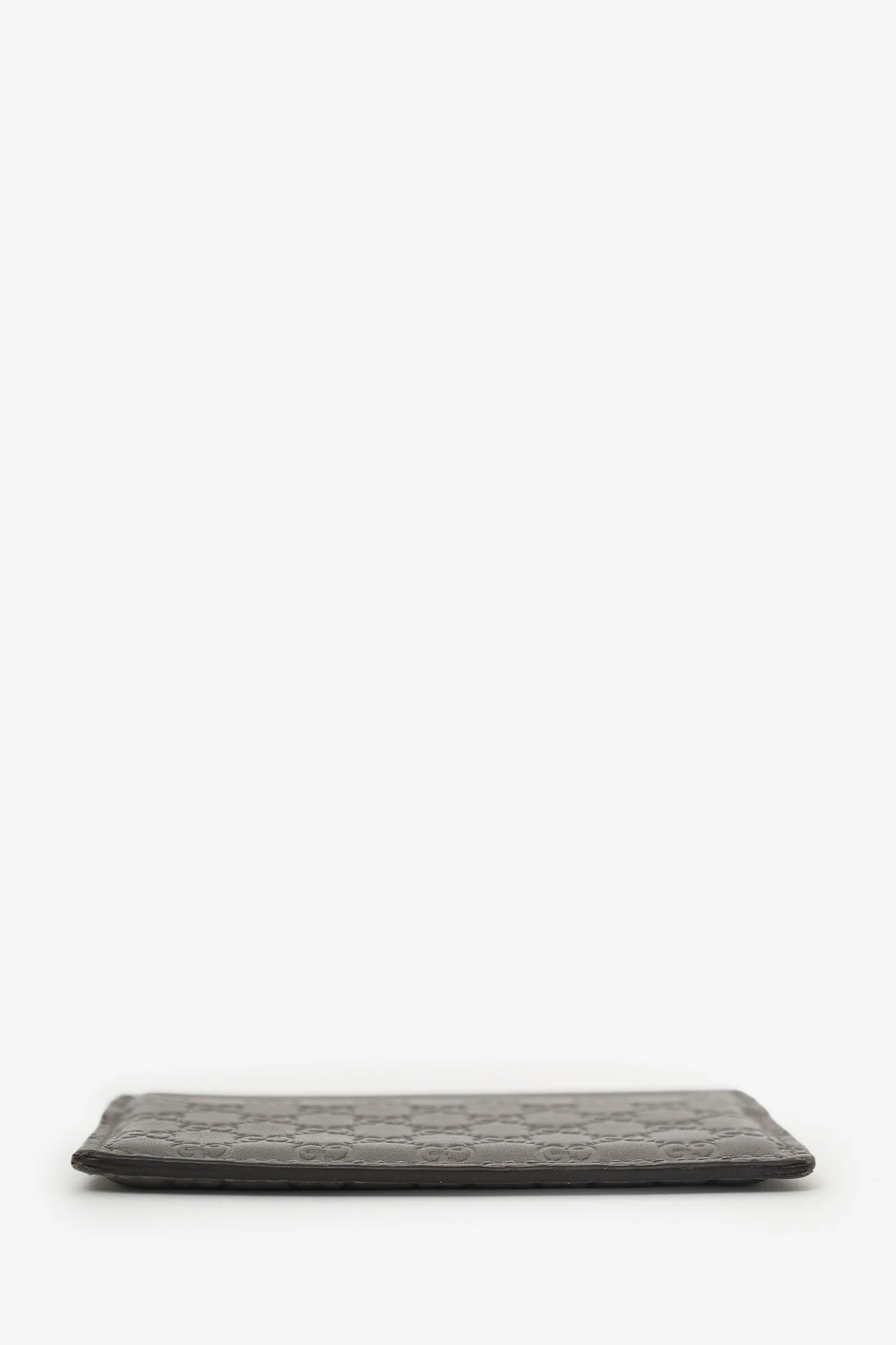 Gucci Grey Leather 'GG' Embossed Card Holder - Image 5
