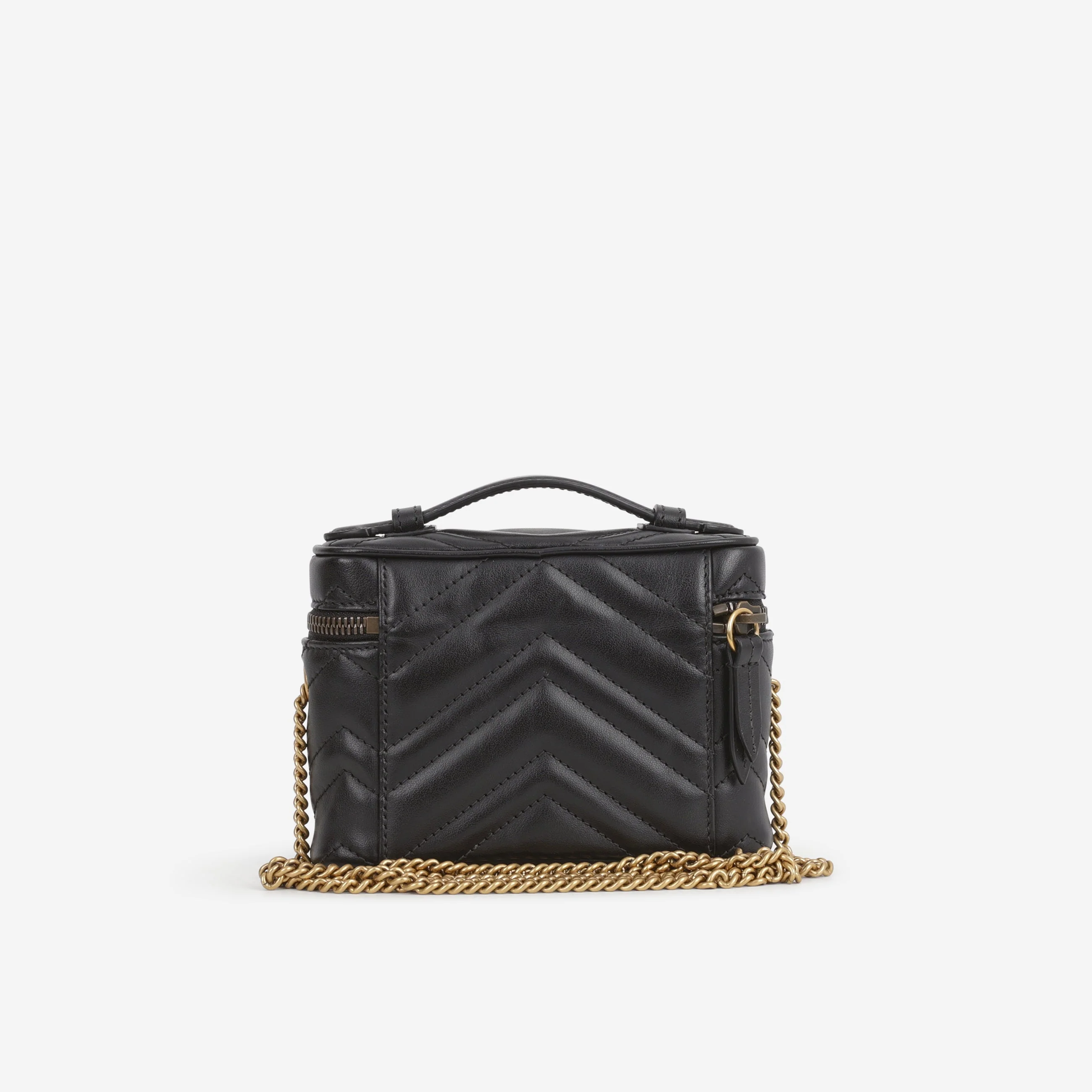 Gucci GG Mini Marmont Vanity Case - Black Matelasse Calfskin | Gold Hardware - Image 3