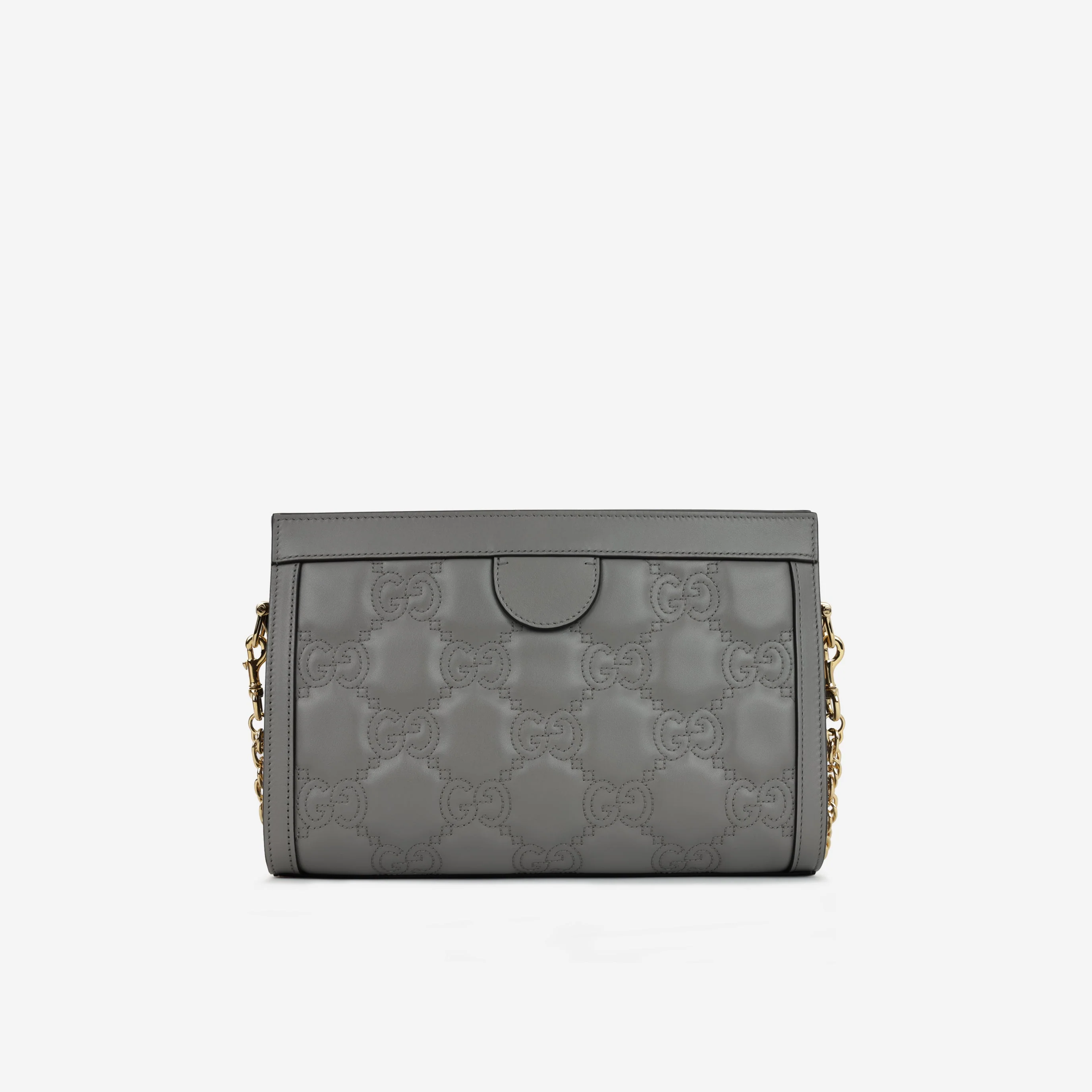 Gucci Ophidia Clasp Clutch on Chain - Grey GG Calfskin | Gold Hardware - Image 2