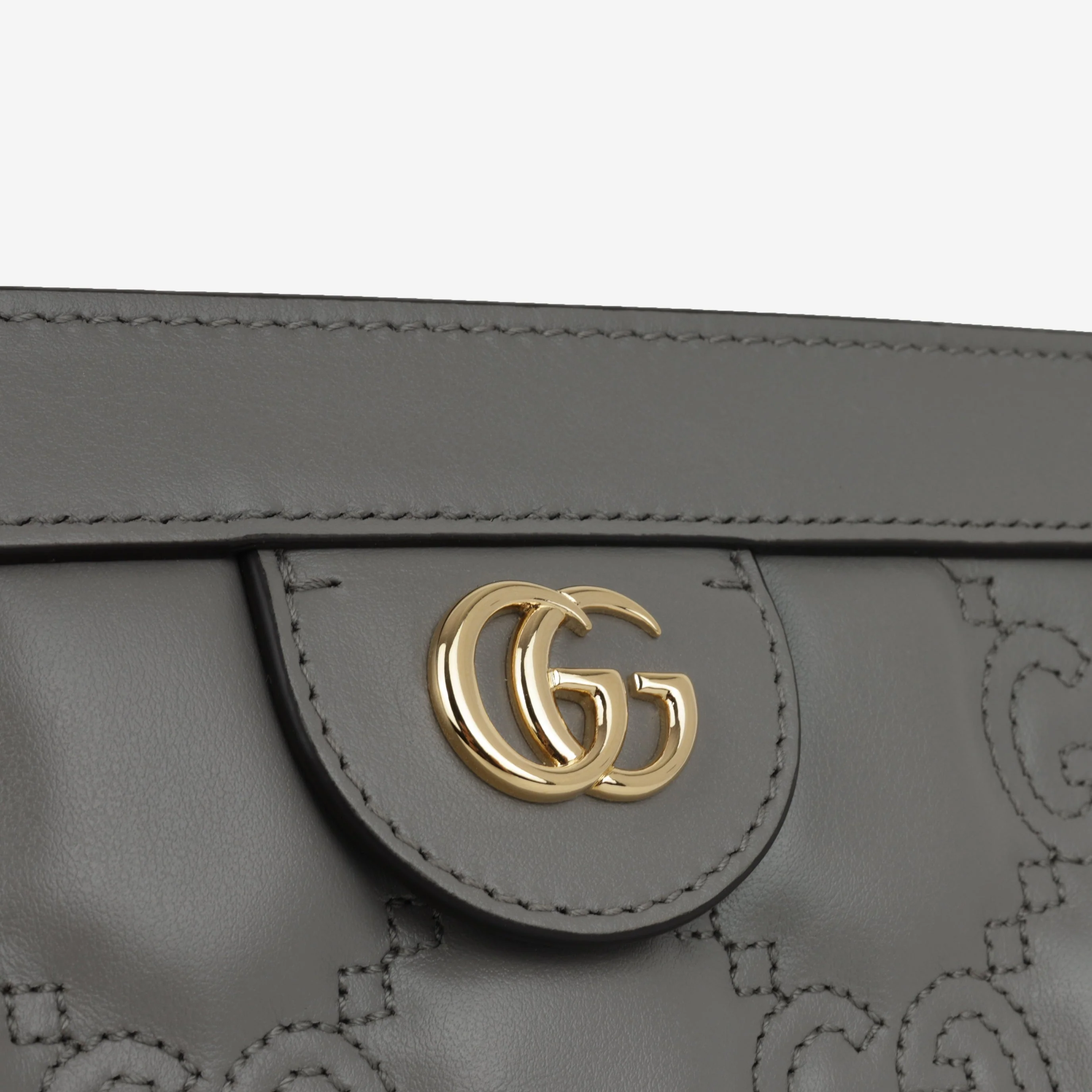 Gucci Ophidia Clasp Clutch on Chain - Grey GG Calfskin | Gold Hardware - Image 6