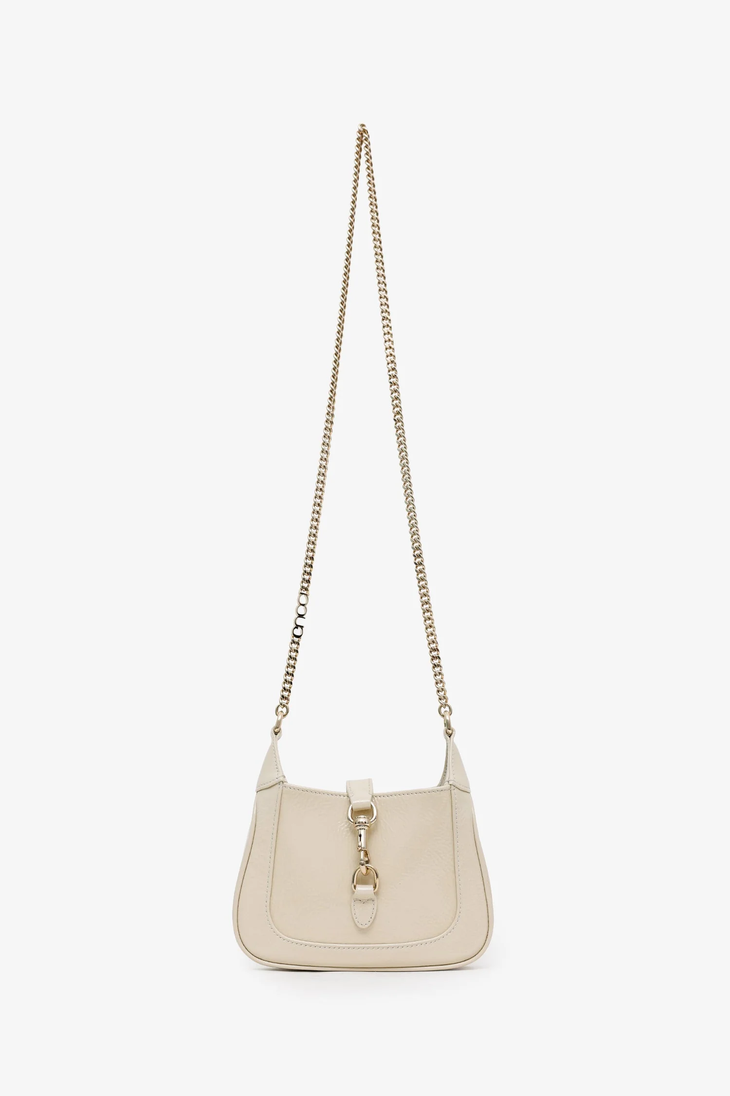 Gucci Ivory Patent Leather Mini Jackie Notte Chain Bag - Image 7