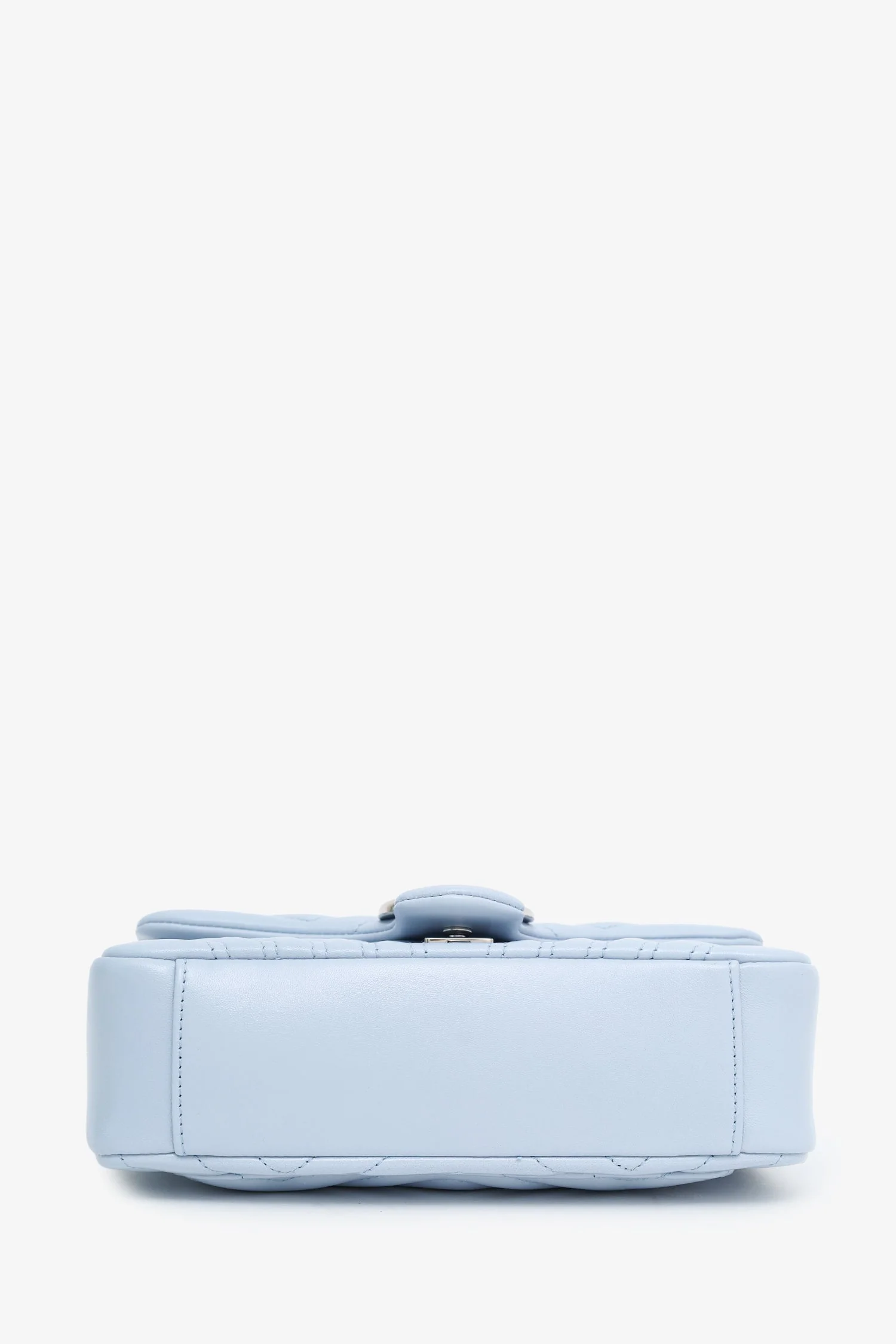 Gucci Light Blue Lambskin Matelasse Small GG Marmont Double Chain Shoulder Bag - Image 5