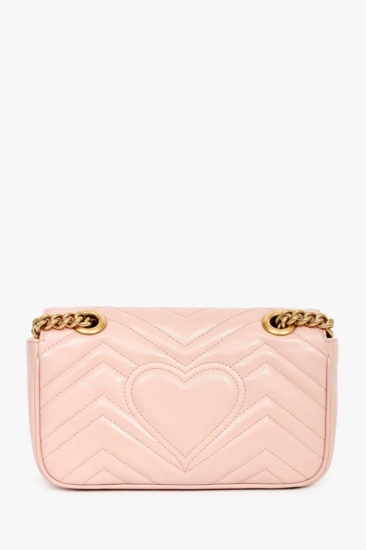 Gucci Light Pink Lambskin Matelasse Small GG Marmont Double Chain Shoulder Bag - Image 2