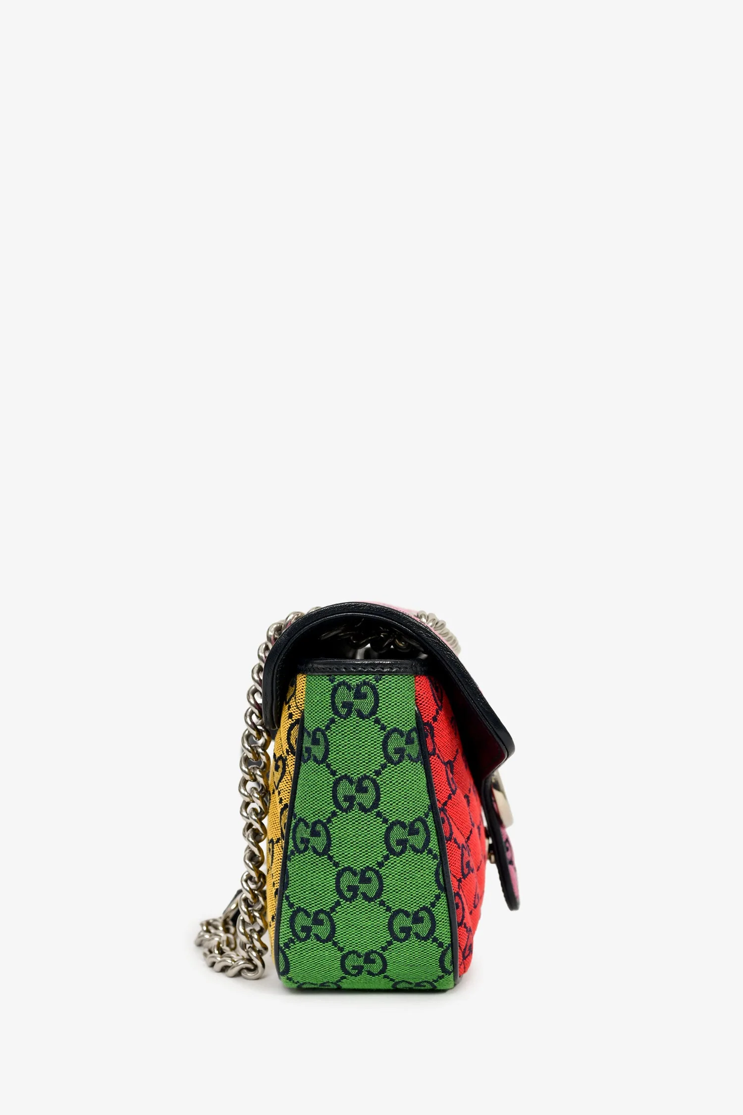 Gucci Multicolour Canvas Marmont GG Medium Crossbody Bag - Image 3