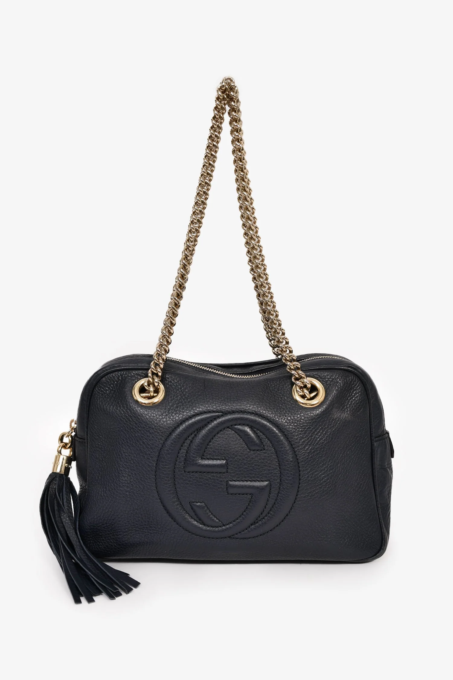 Gucci Navy Leather GG 'Soho' Camera Shoulder Bag - Image 7