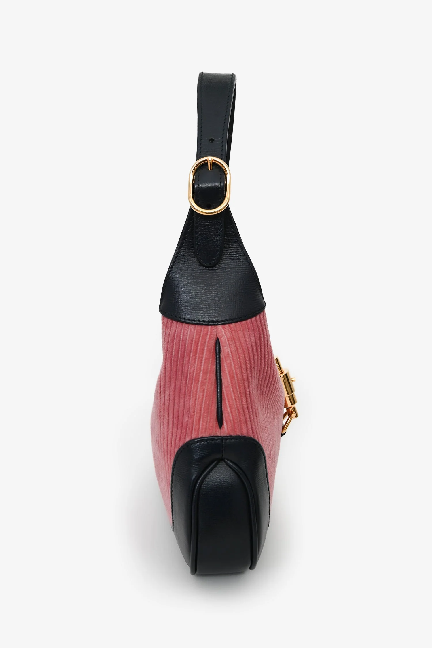 Gucci Navy/Pink Leather/Corduroy Jackie 1961 Shoulder Bag - Image 3