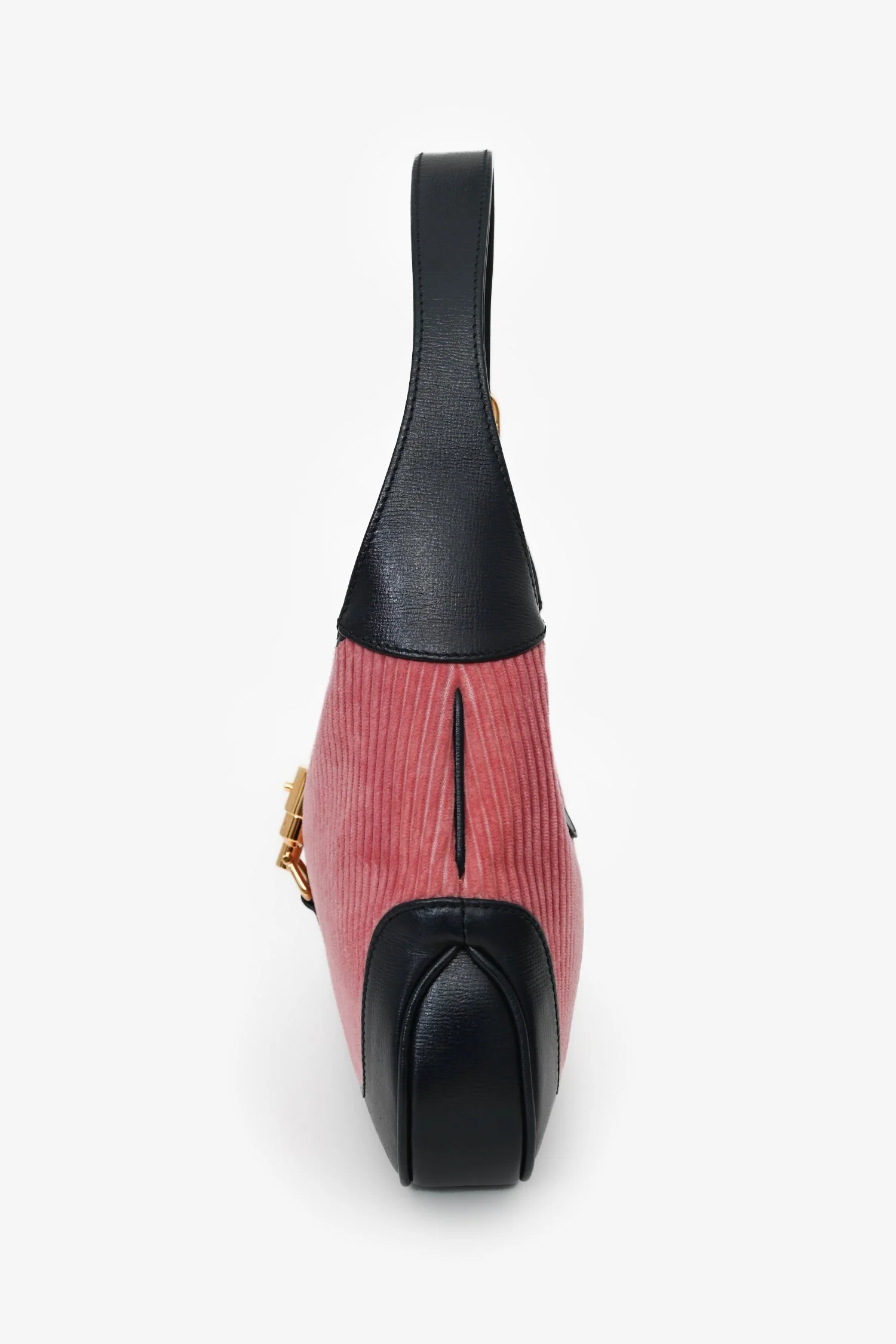 Gucci Navy/Pink Leather/Corduroy Jackie 1961 Shoulder Bag - Image 4