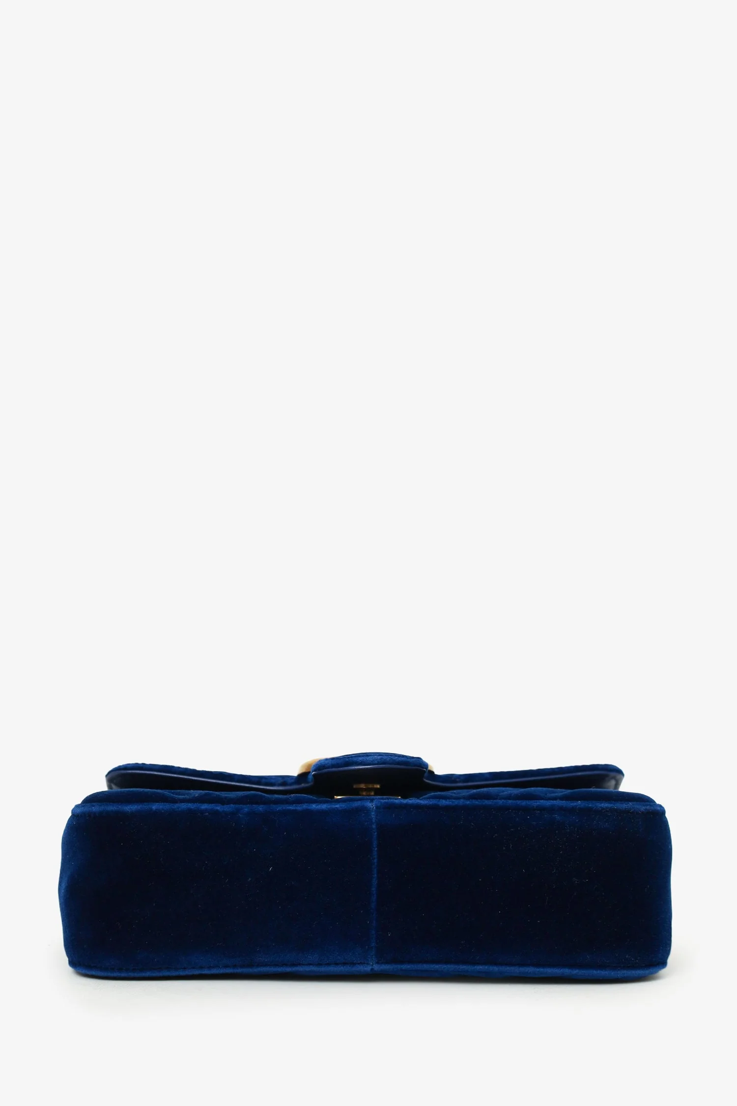Gucci Navy Velvet Mini 'GG' Marmont Shoulder Bag - Image 5