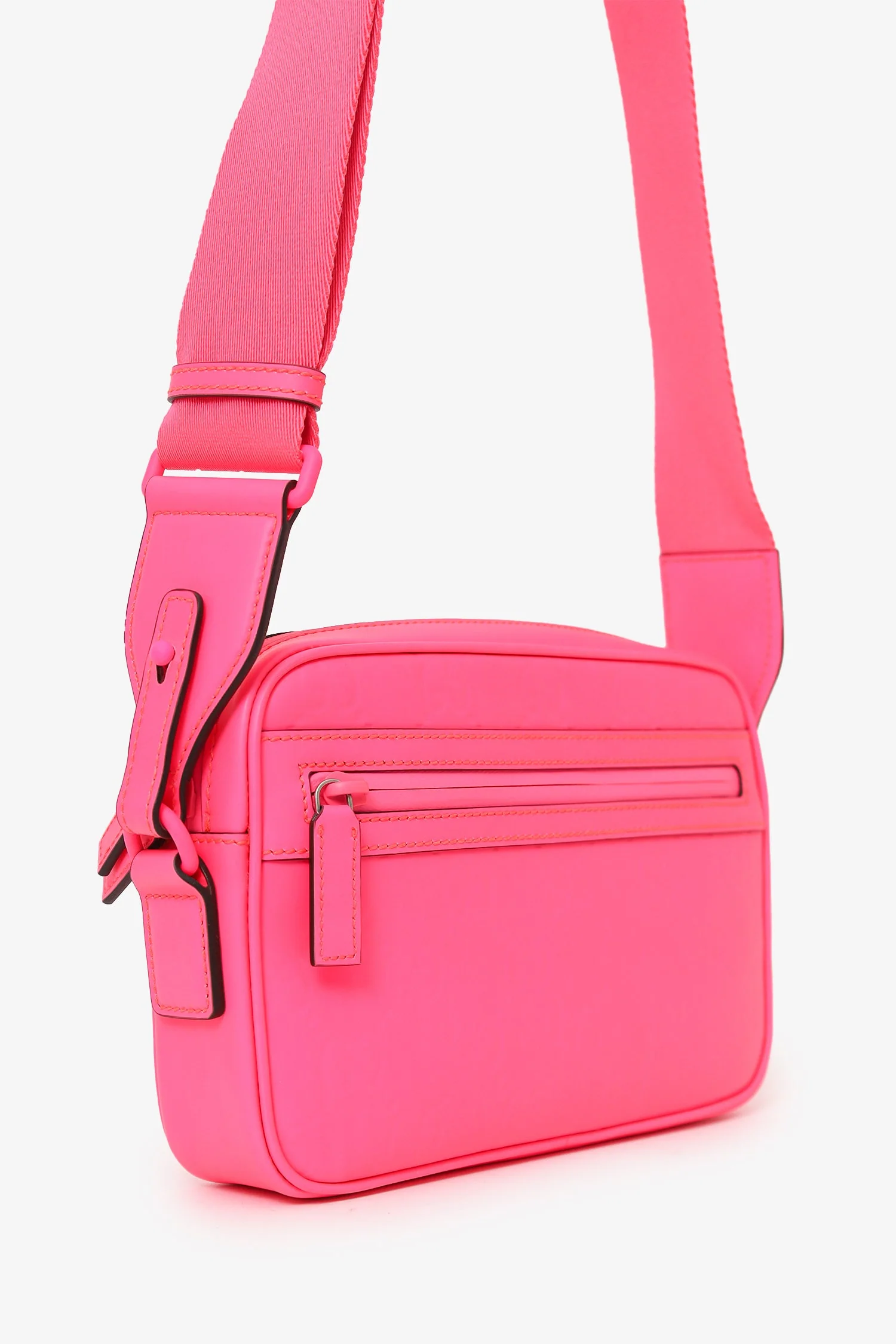 Gucci Neon Pink Rubber-Effect Crossbody Bag - Image 2