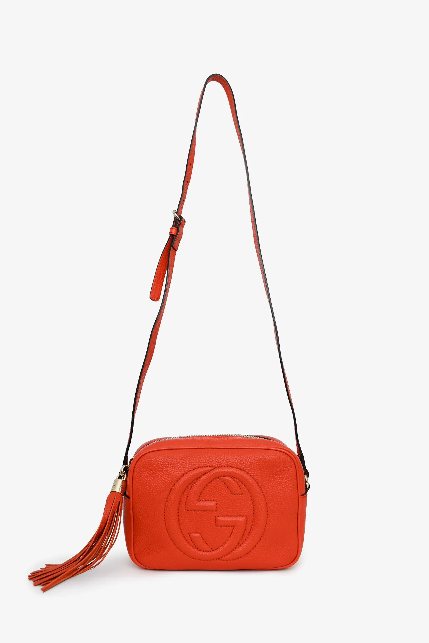 Gucci Orange Leather Soho Disco Crossbody - Image 7