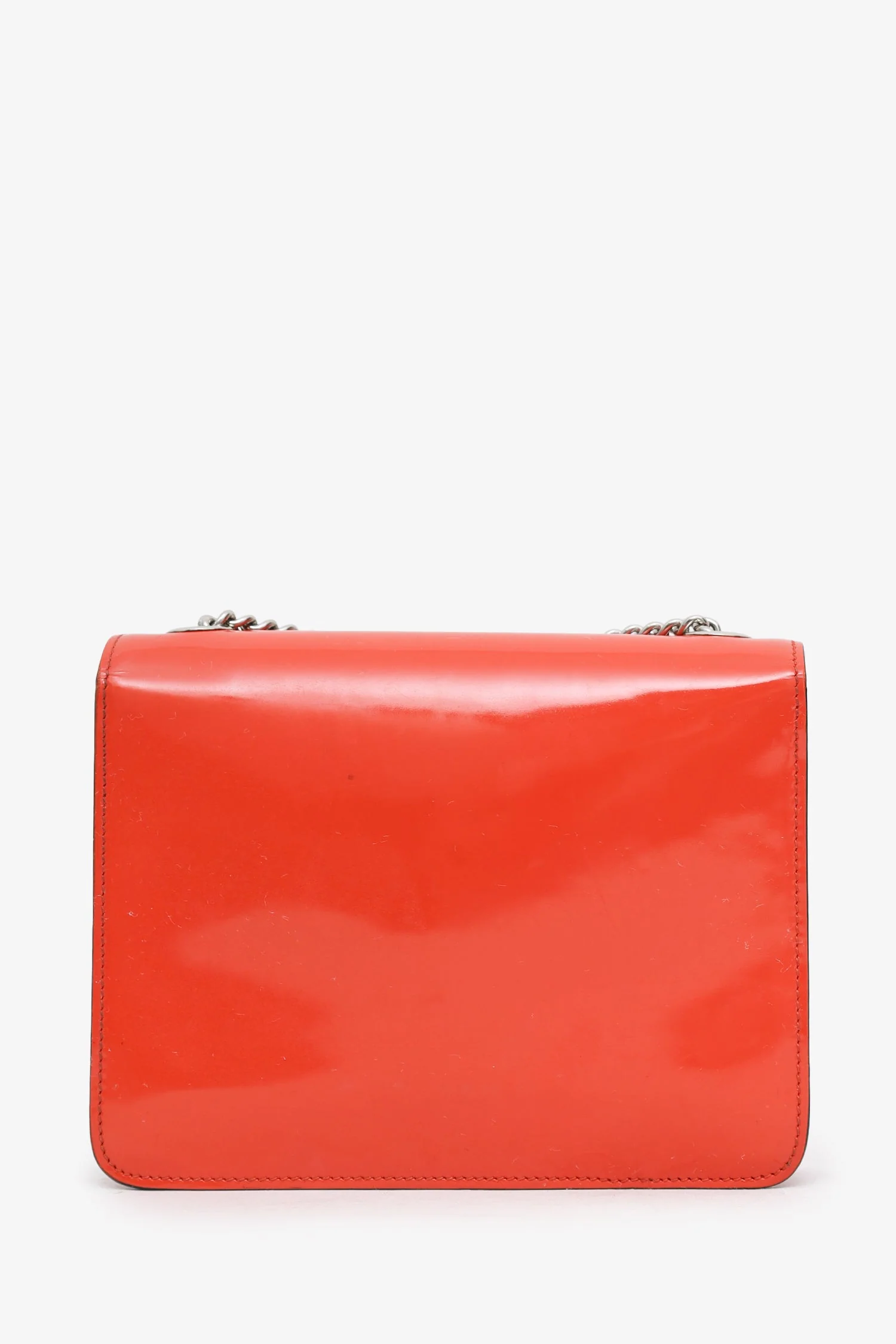 Gucci Orange Patent Leather GG 'Dollar' Small Shoulder Bag - Image 2