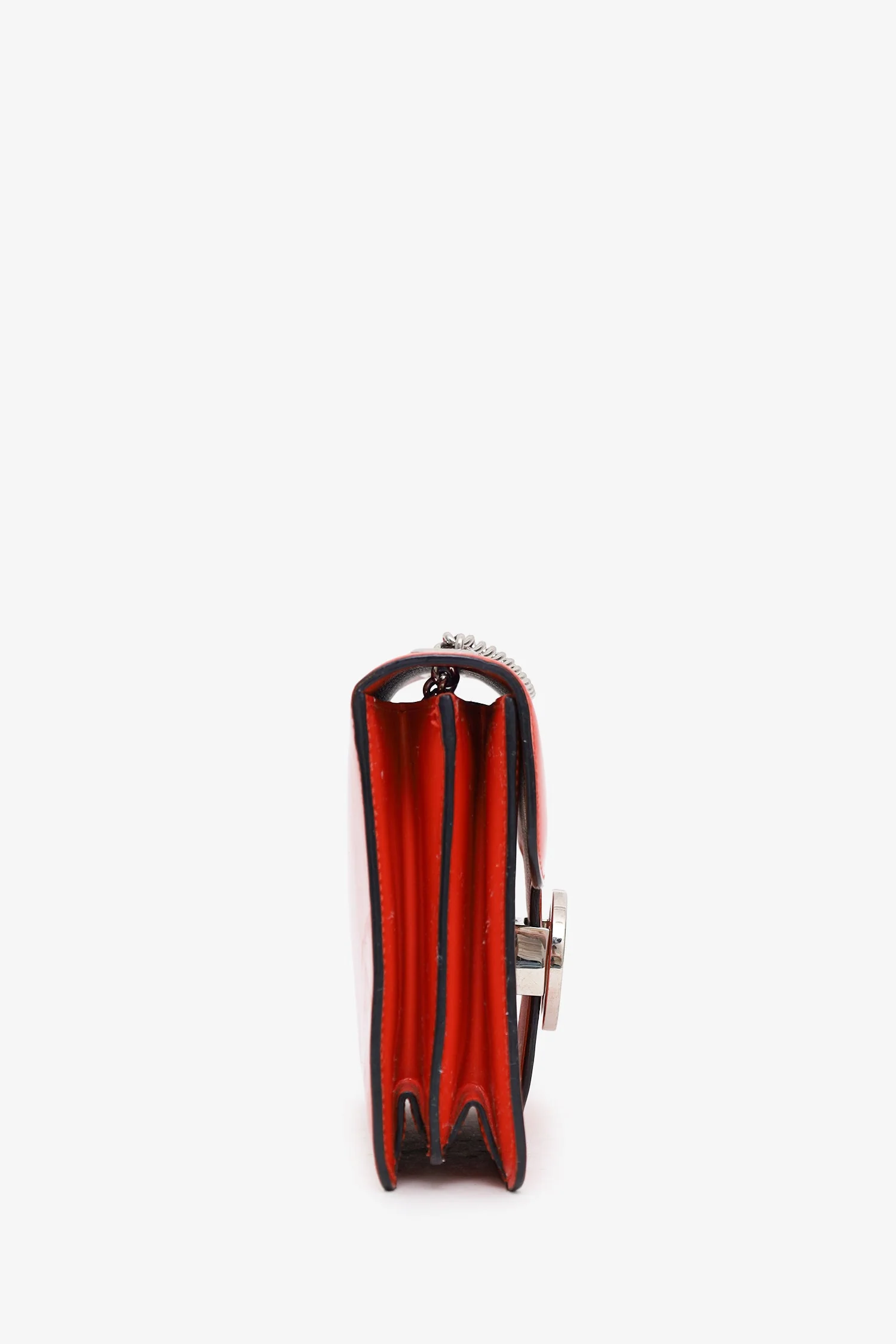 Gucci Orange Patent Leather GG 'Dollar' Small Shoulder Bag - Image 3