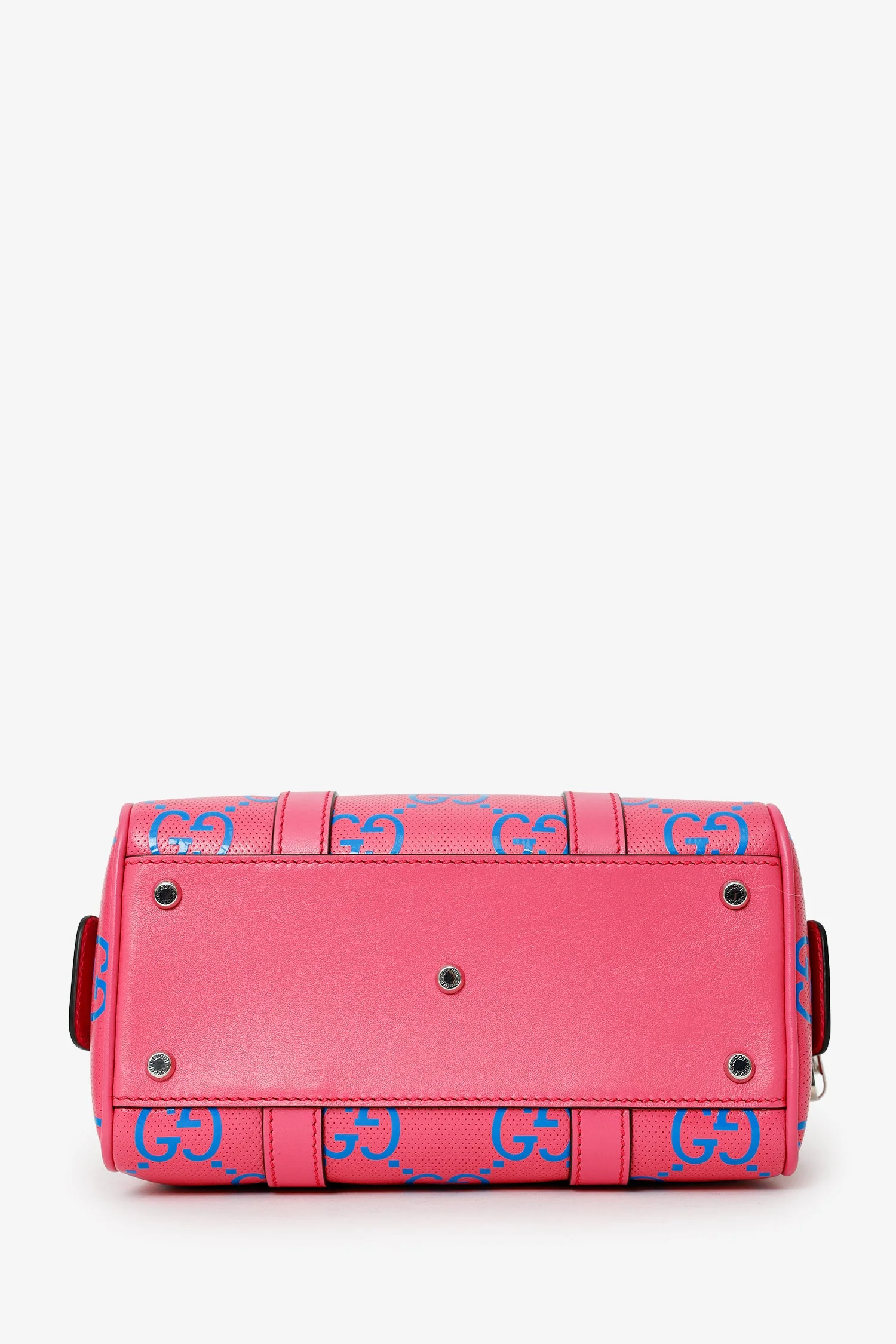Gucci Pink/Blue GG Embossed Mini Top Handle Duffle Bag Crossbody - Image 5