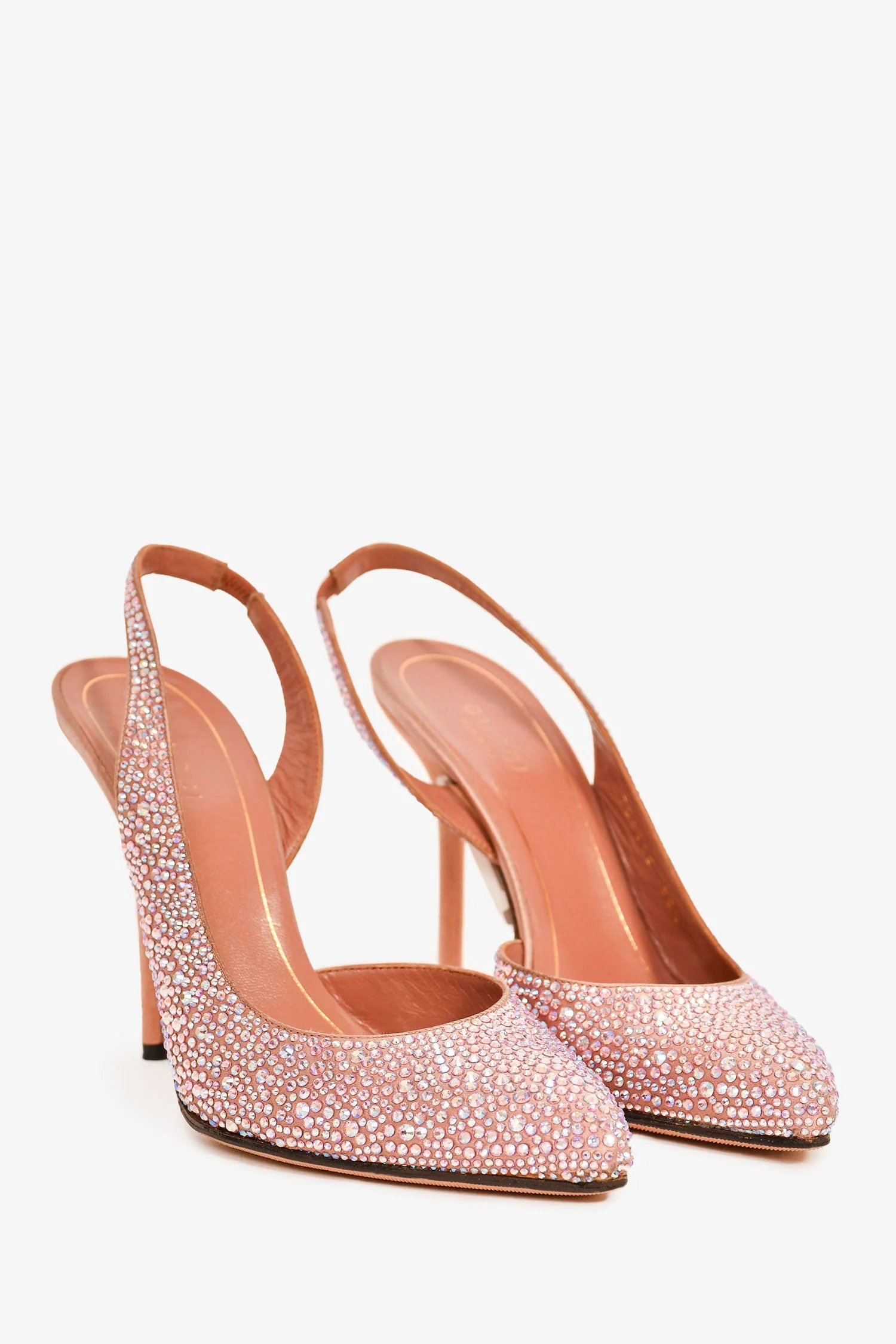 Gucci Pink/Crystal Pointed Toe Pumps Size 35.5 - Image 2