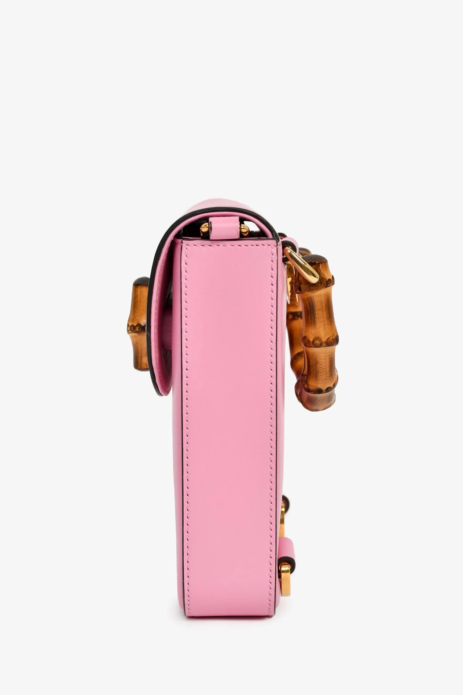 Gucci Pink Leather Bamboo Flap Crossbody - Image 4