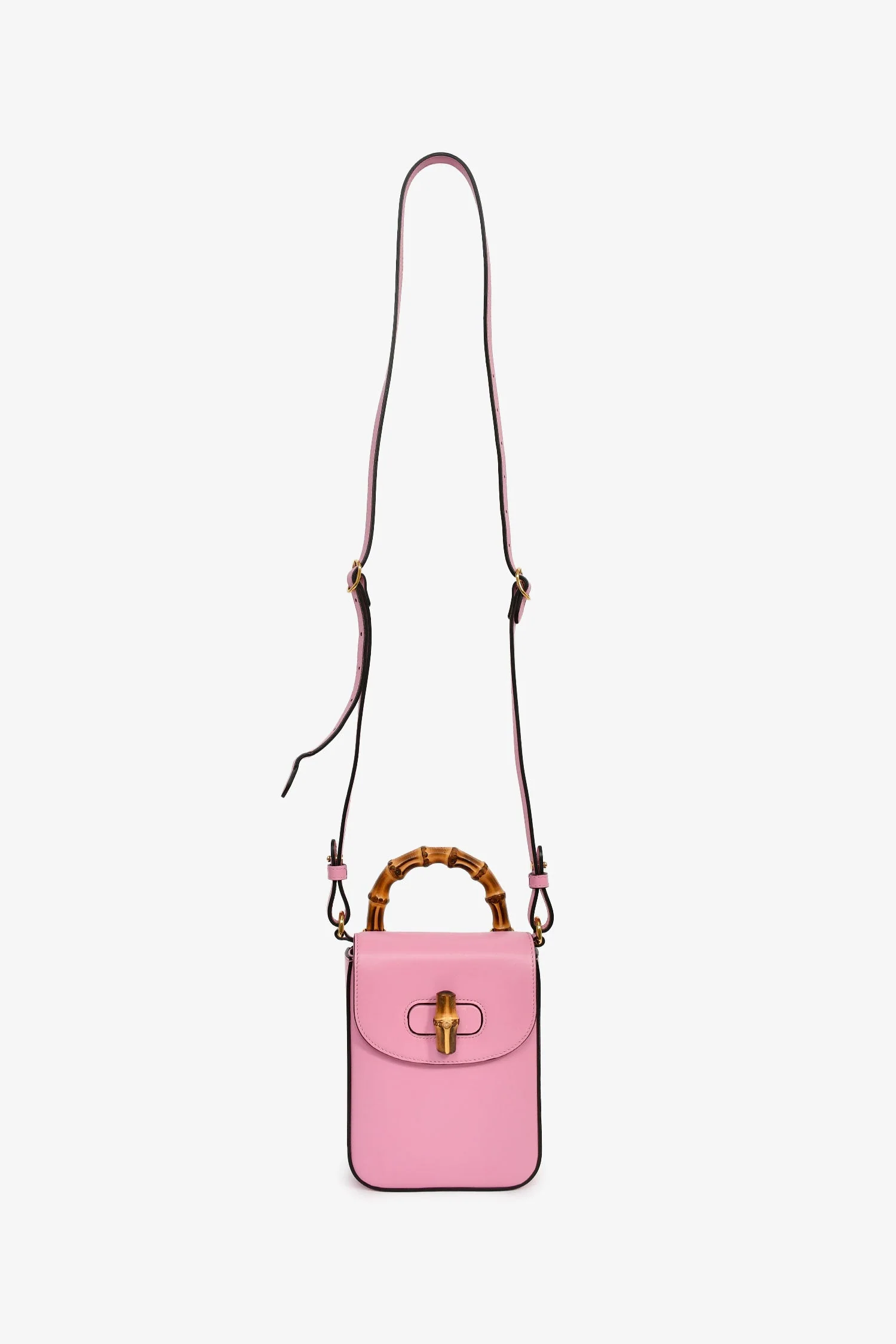 Gucci Pink Leather Bamboo Flap Crossbody - Image 7