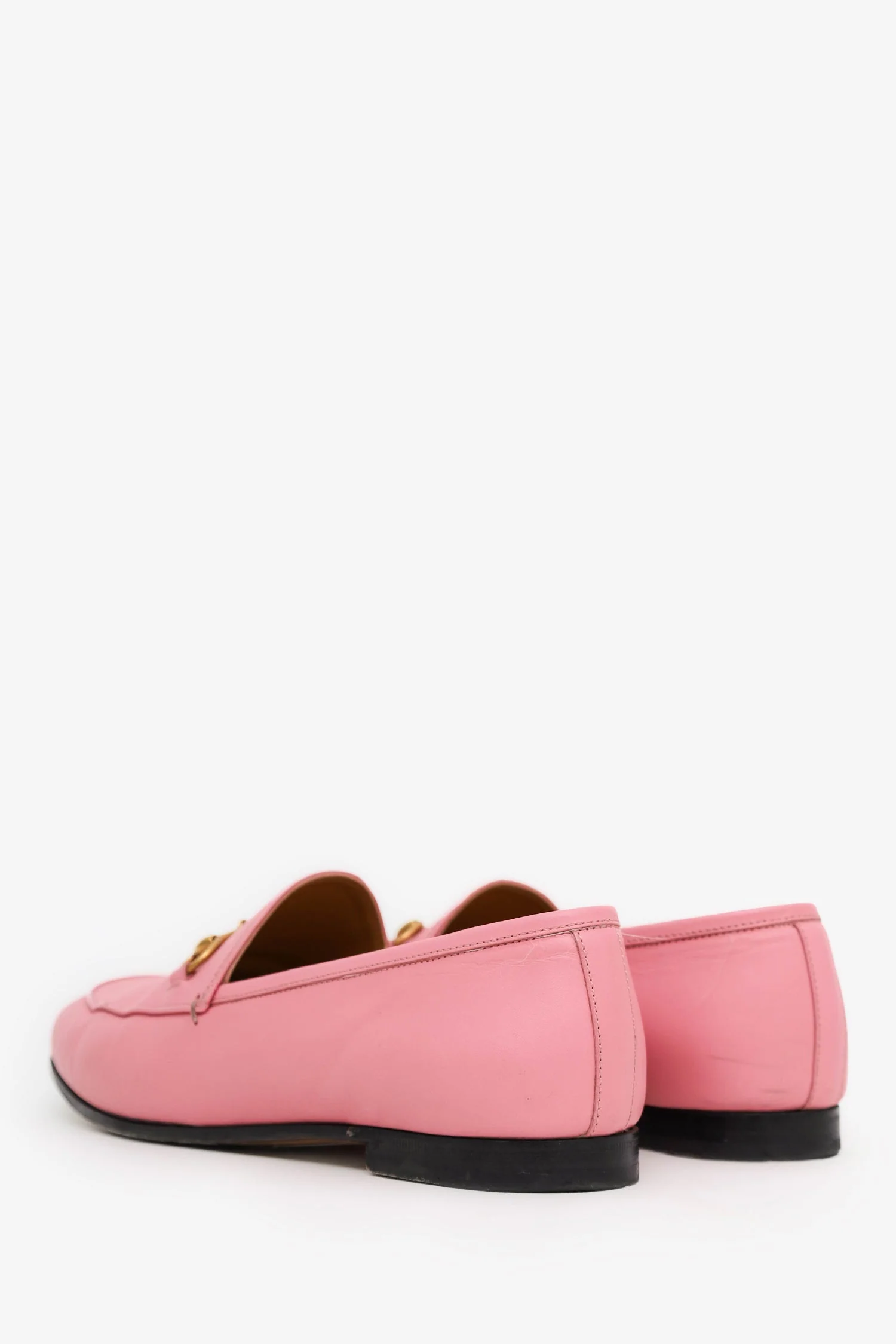 Gucci Pink Leather Horsebit Loafers Size 39.5 - Image 3