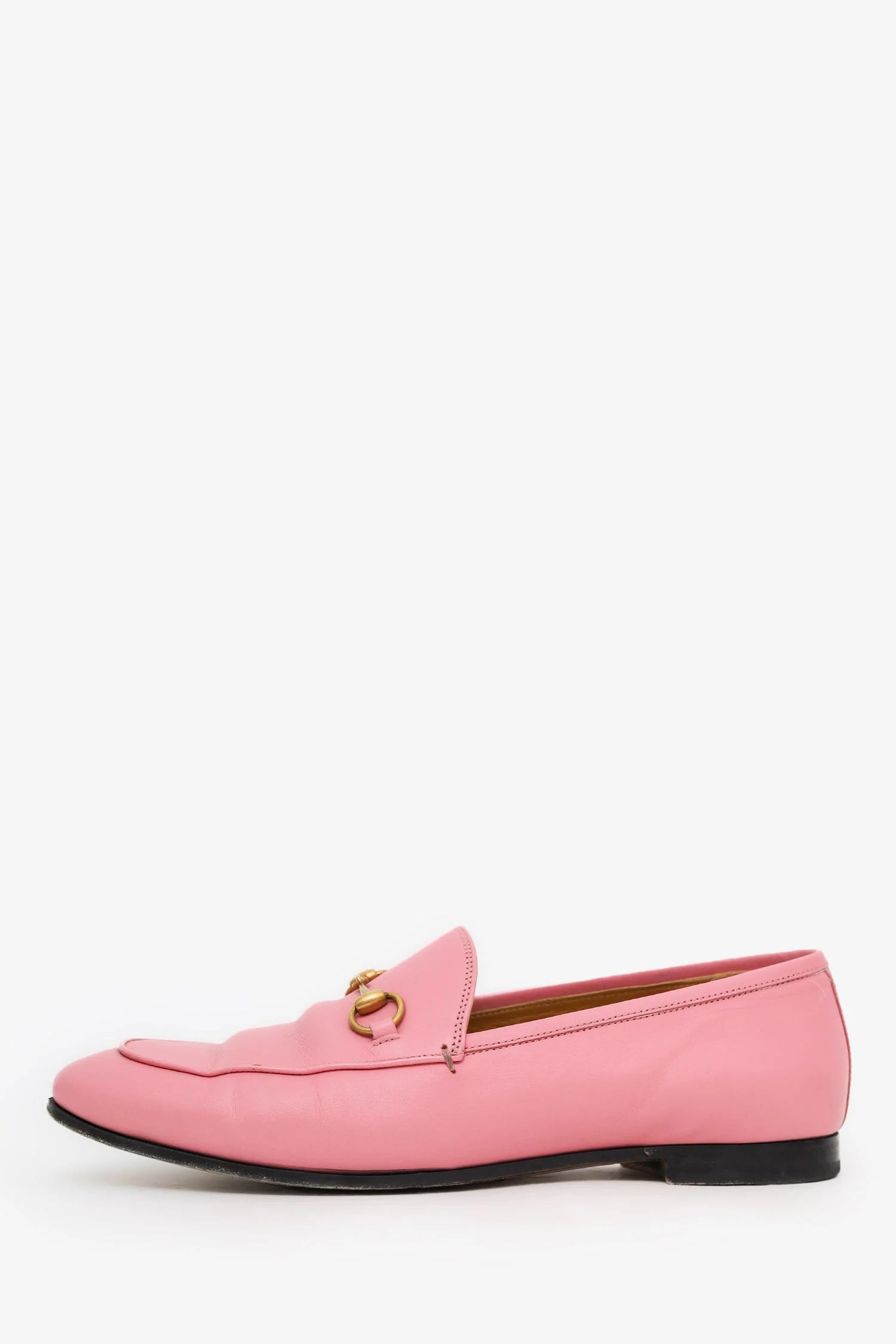 Gucci Pink Leather Horsebit Loafers Size 39.5 - Image 4