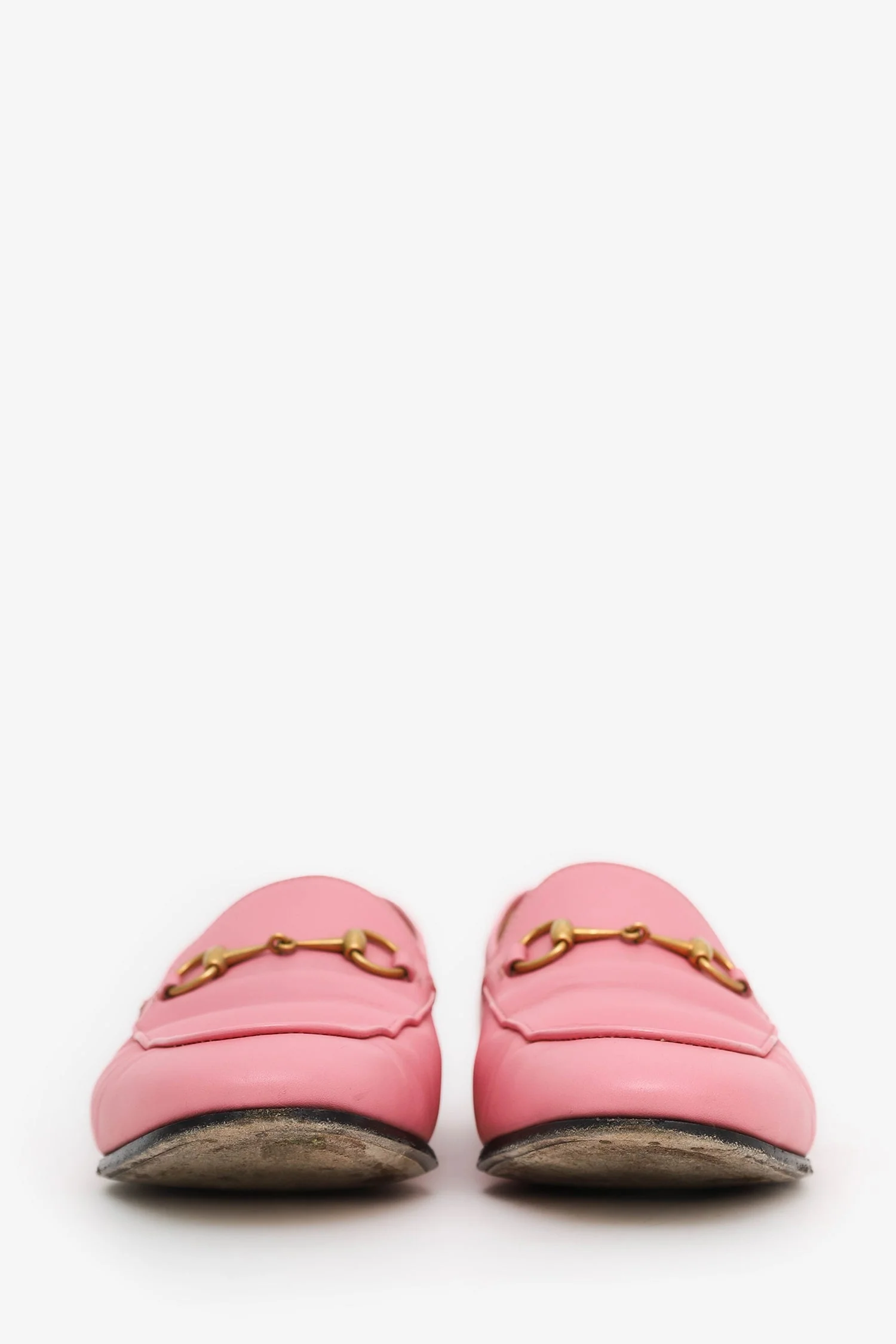 Gucci Pink Leather Horsebit Loafers Size 39.5 - Image 5