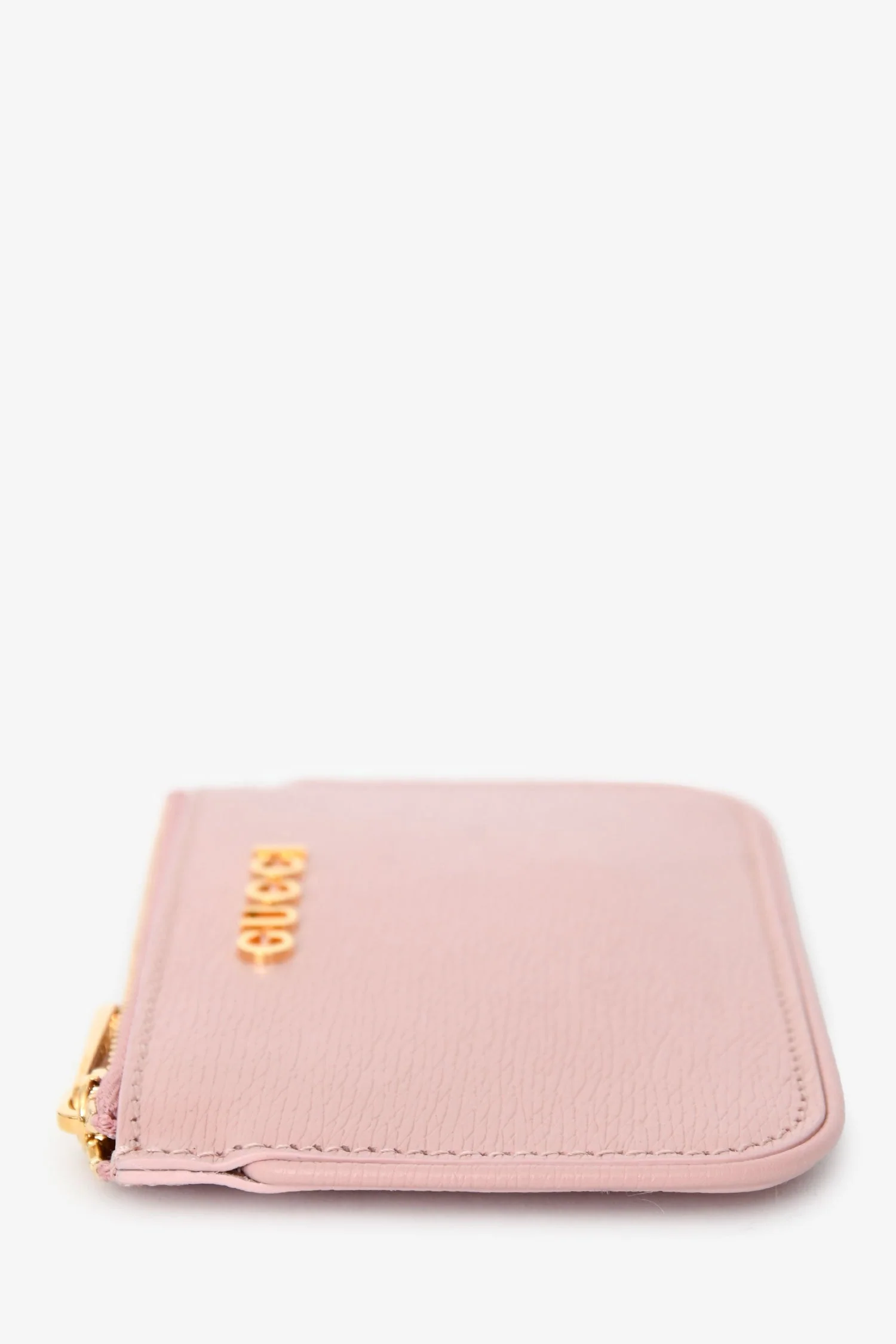 Gucci Pink Leather Logo Zip Wallet with Keychain - Image 4