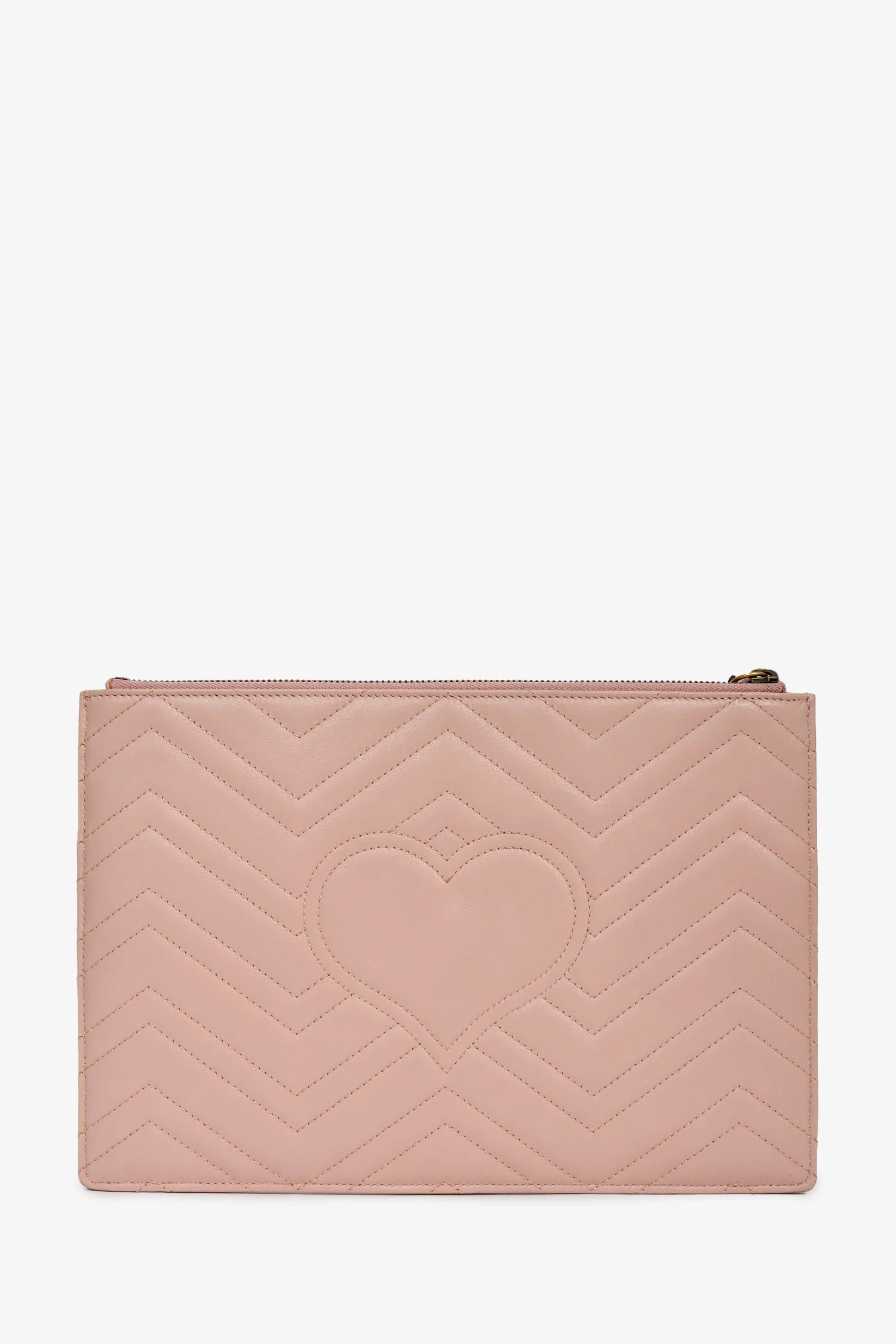 Gucci Pink Leather Marmont GG Zip Pouch - Image 2
