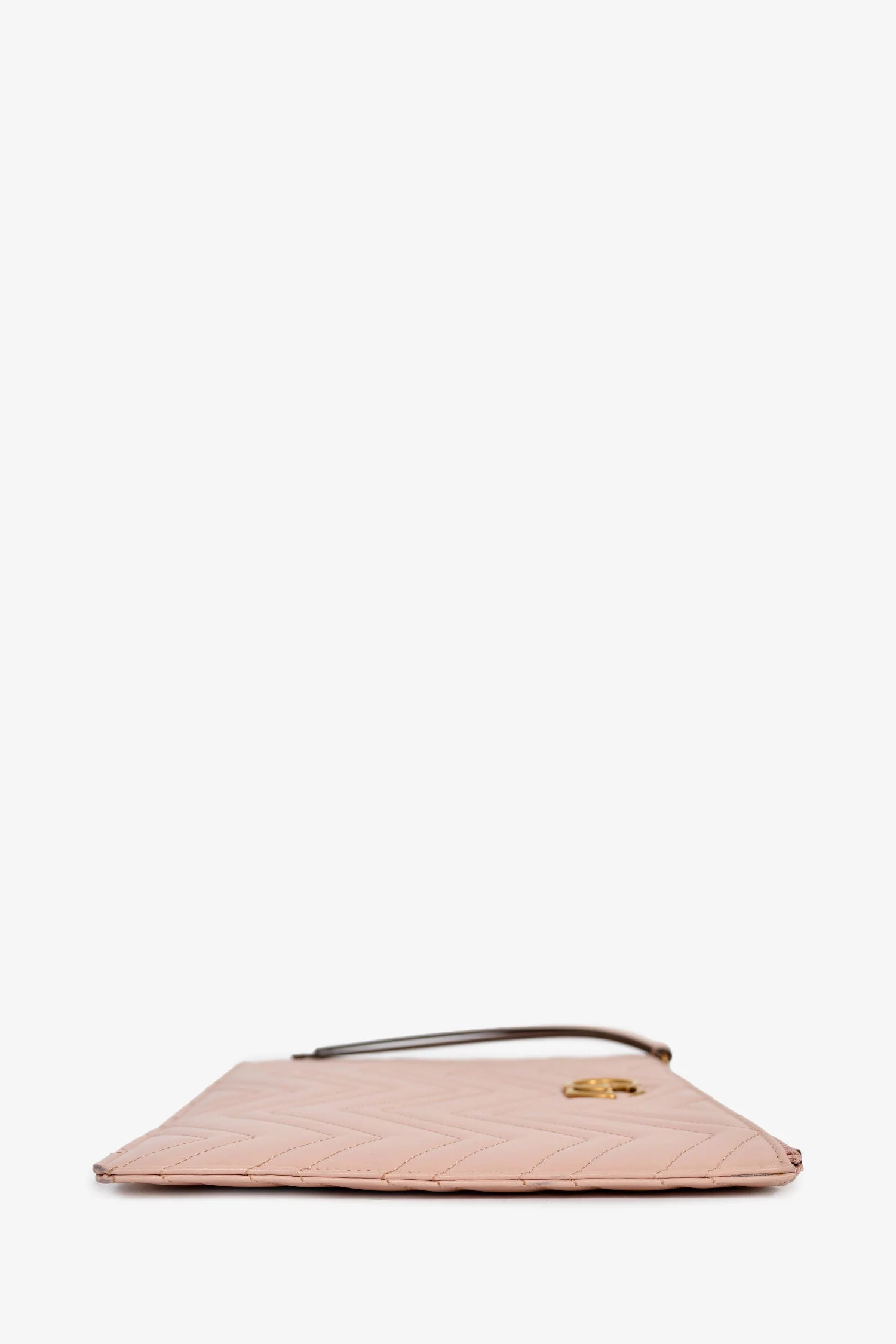Gucci Pink Leather Marmont GG Zip Pouch - Image 3