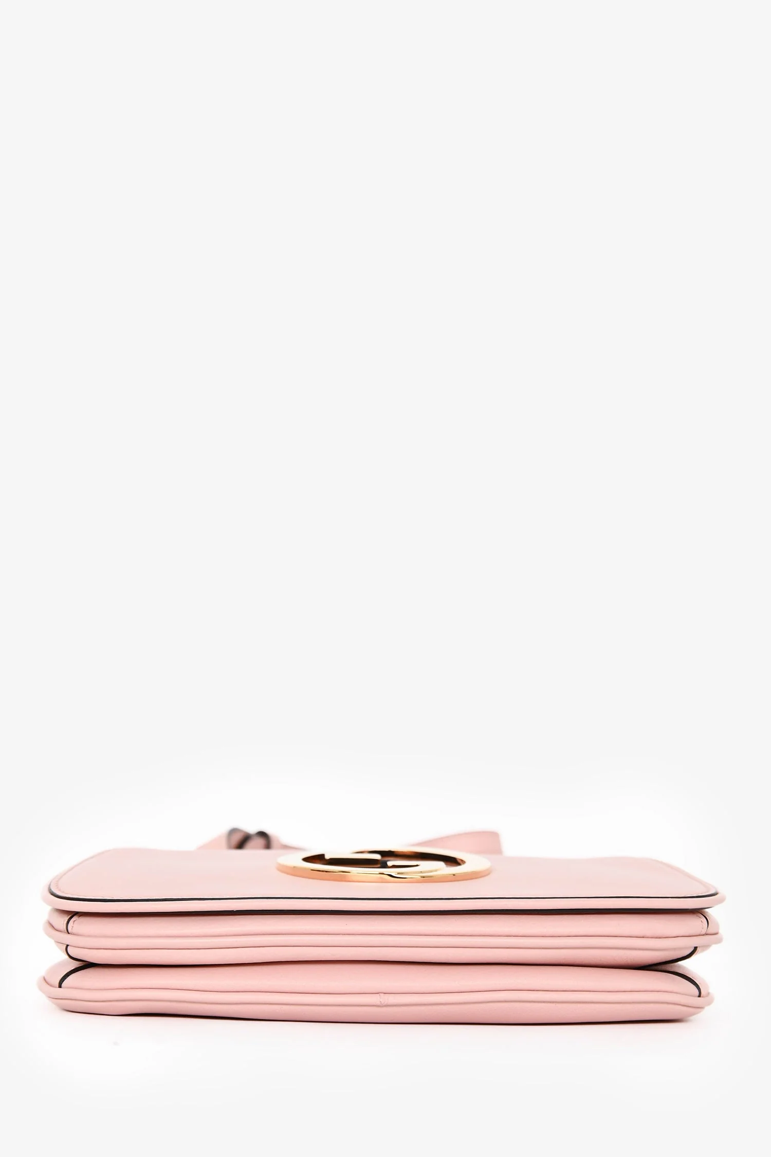 Gucci Pink Leather Mini 'Blondie' Crossbody Bag with Web Canvas Strap - Image 5