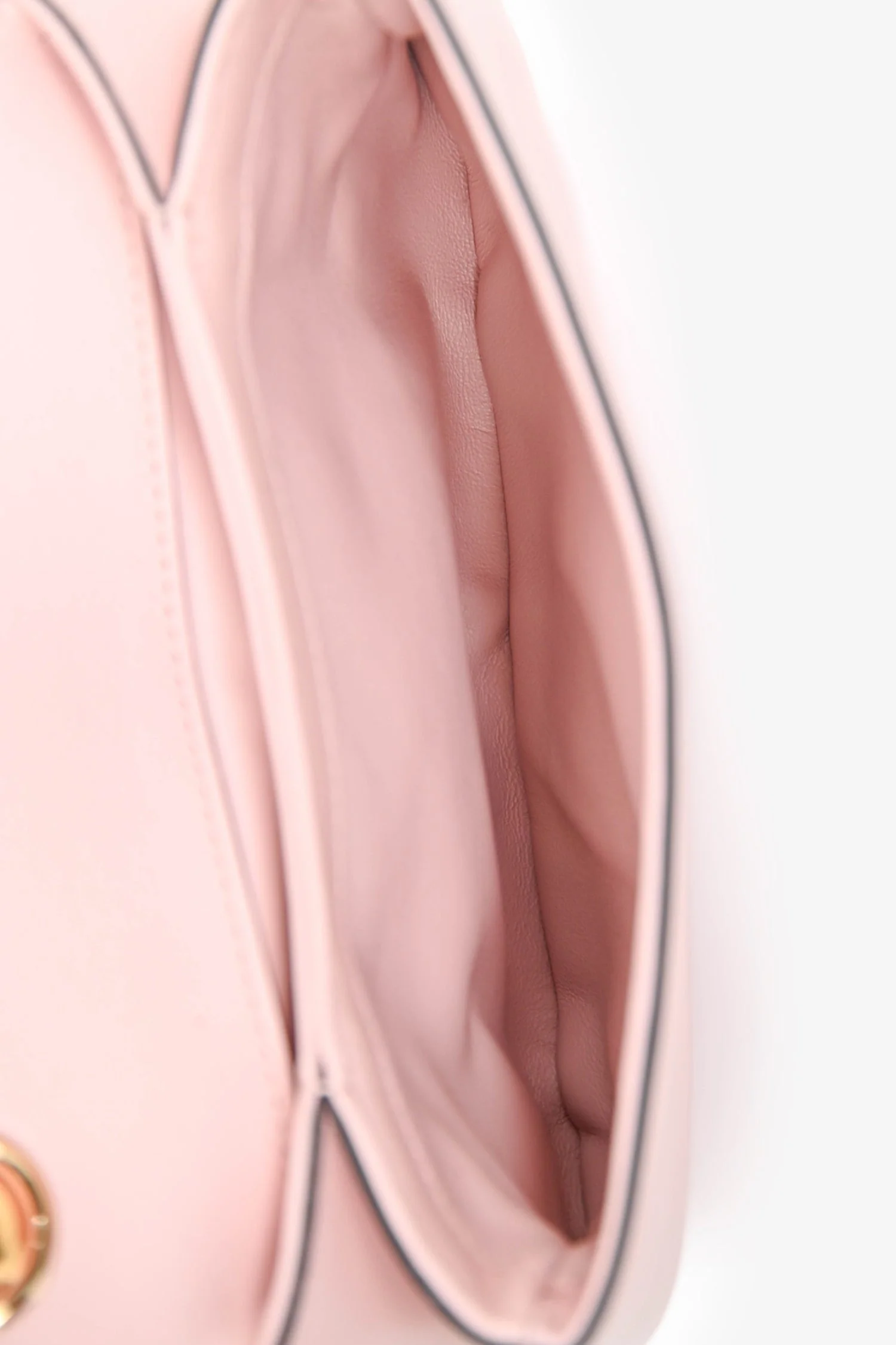 Gucci Pink Leather Mini 'Blondie' Crossbody Bag with Web Canvas Strap - Image 6