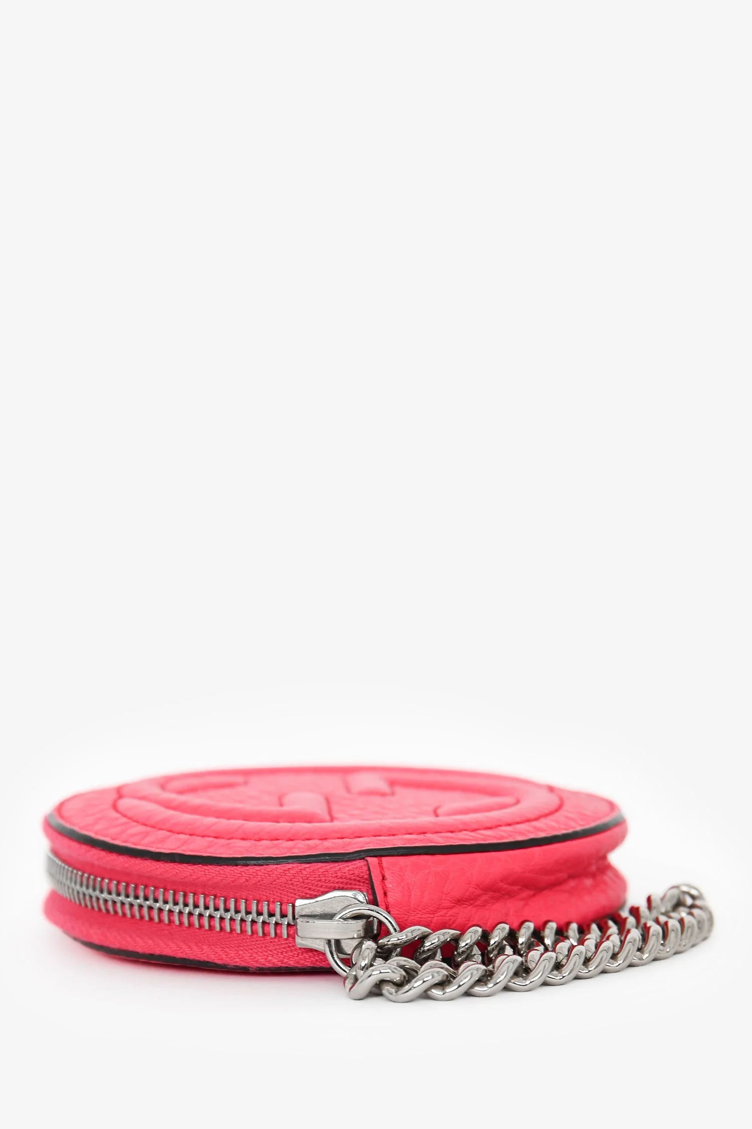 Gucci Pink Leather Round GG Coin Pouch - Image 4
