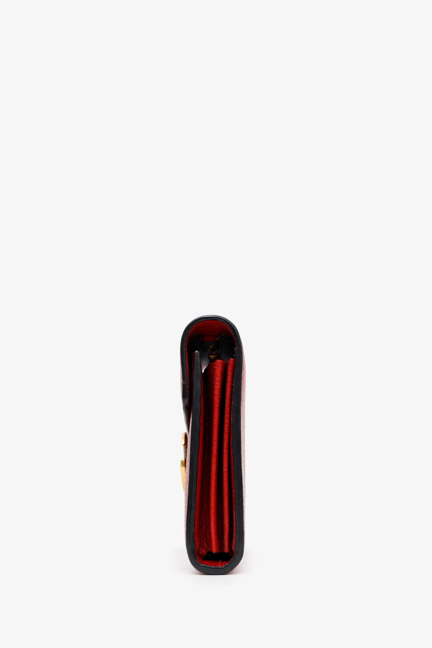 Gucci Red Calfskin GG Marmont Chain Wallet - Image 4