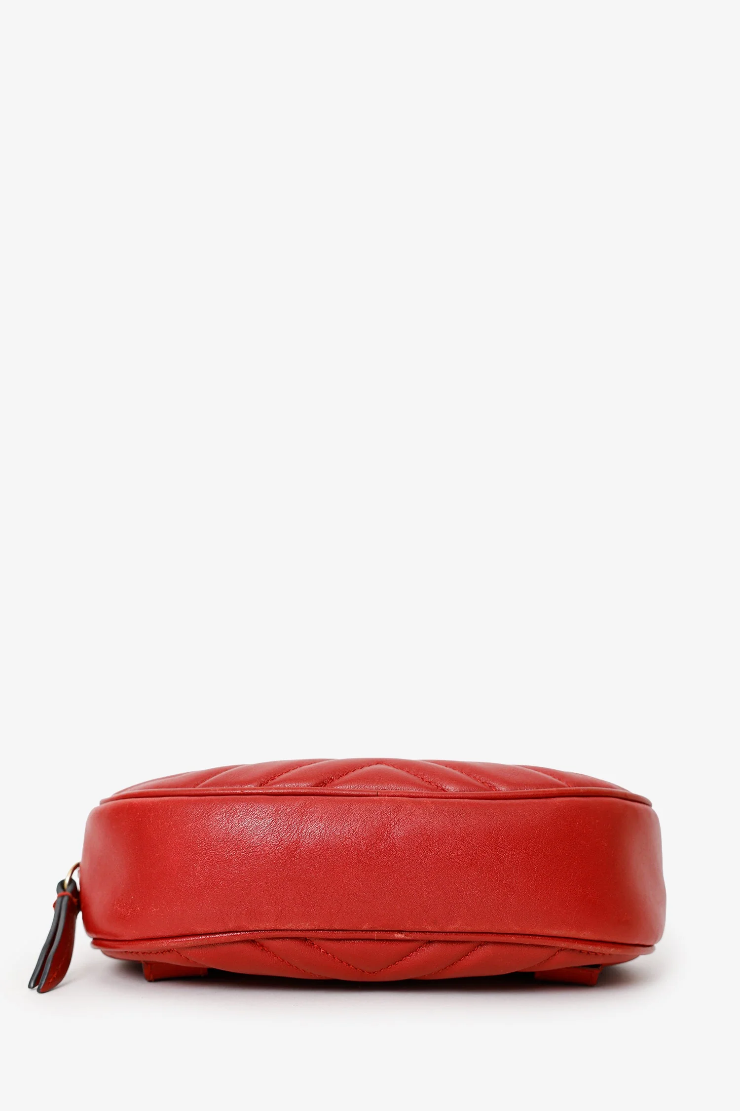 Gucci Red Chevron Leather Marmont Belt Bag - Image 5
