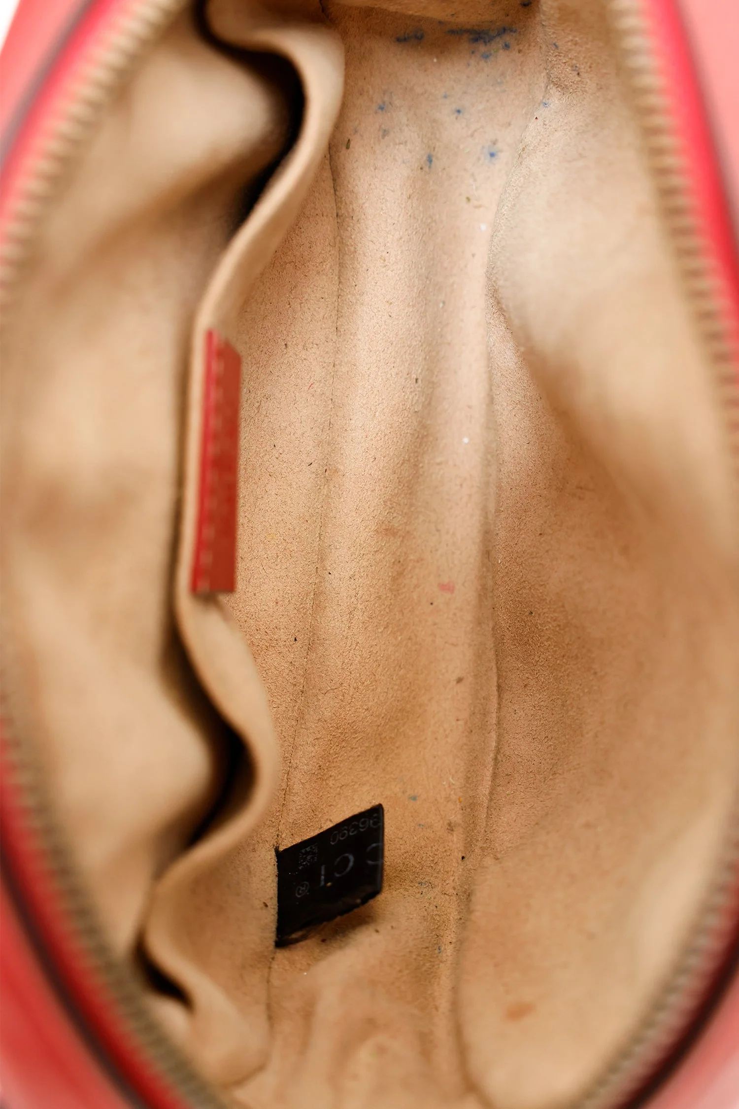 Gucci Red Chevron Leather Marmont Belt Bag - Image 7