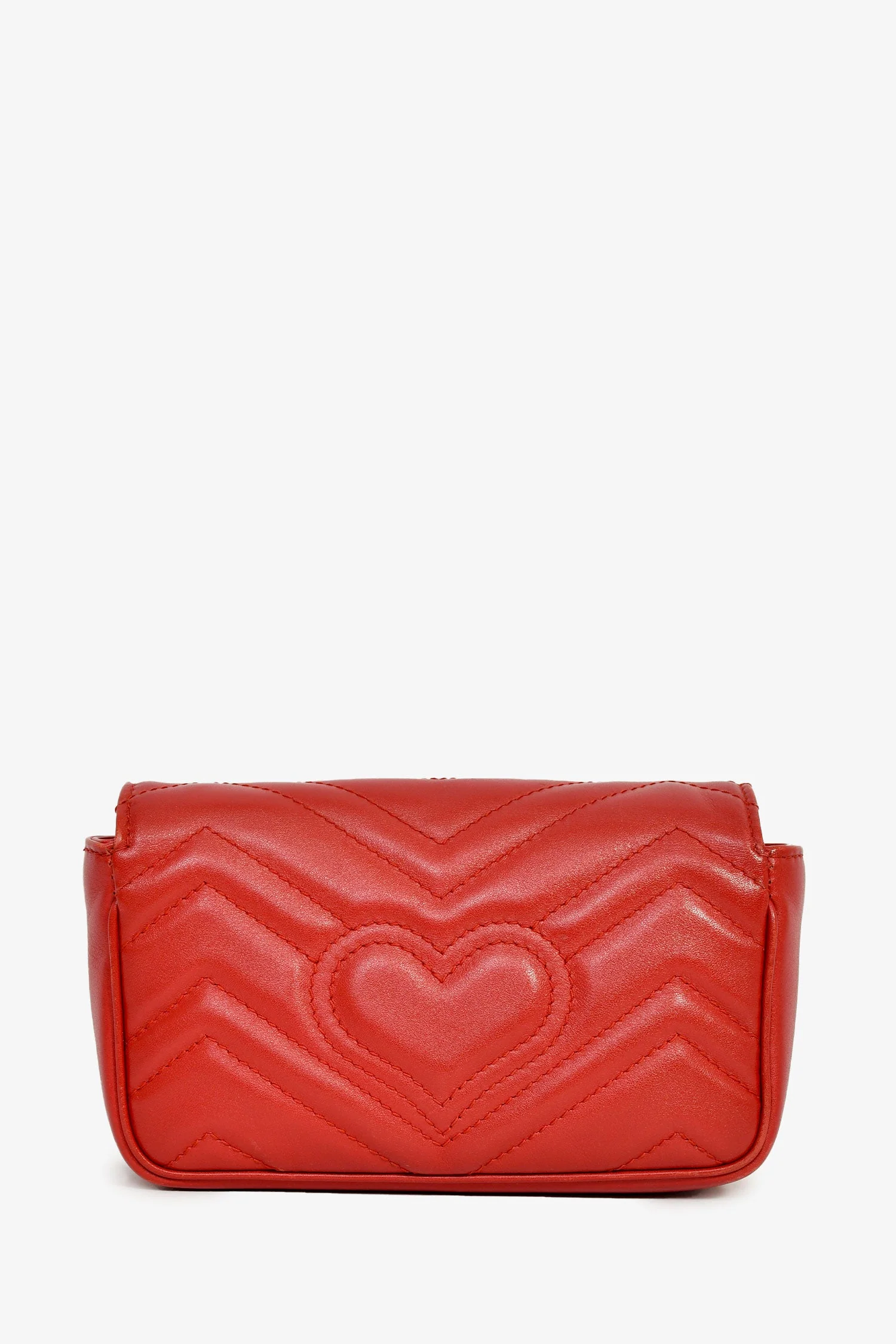 Gucci Red Chevron Quilted Leather Marmont Crossbody - Image 2
