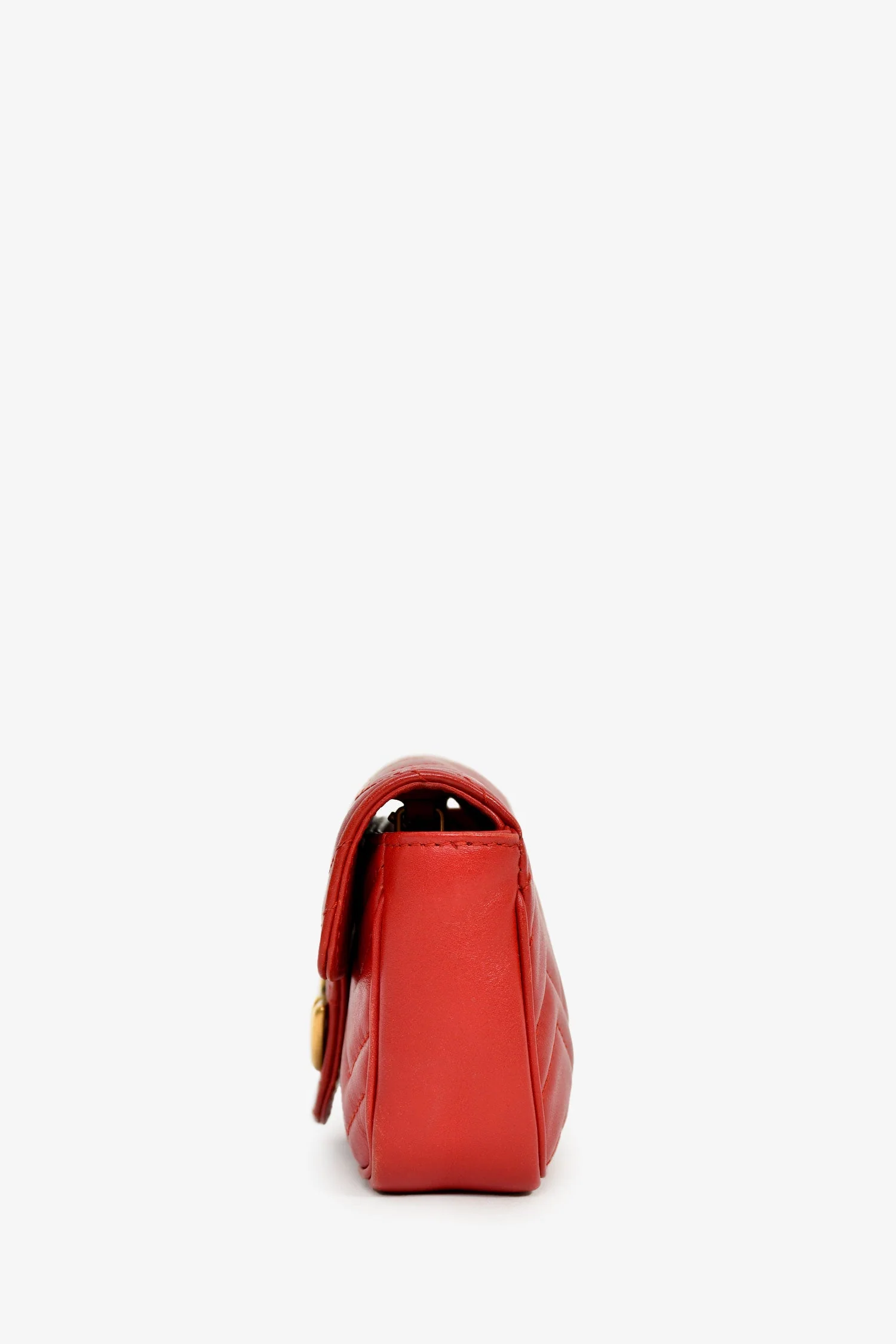 Gucci Red Chevron Quilted Leather Marmont Crossbody - Image 4