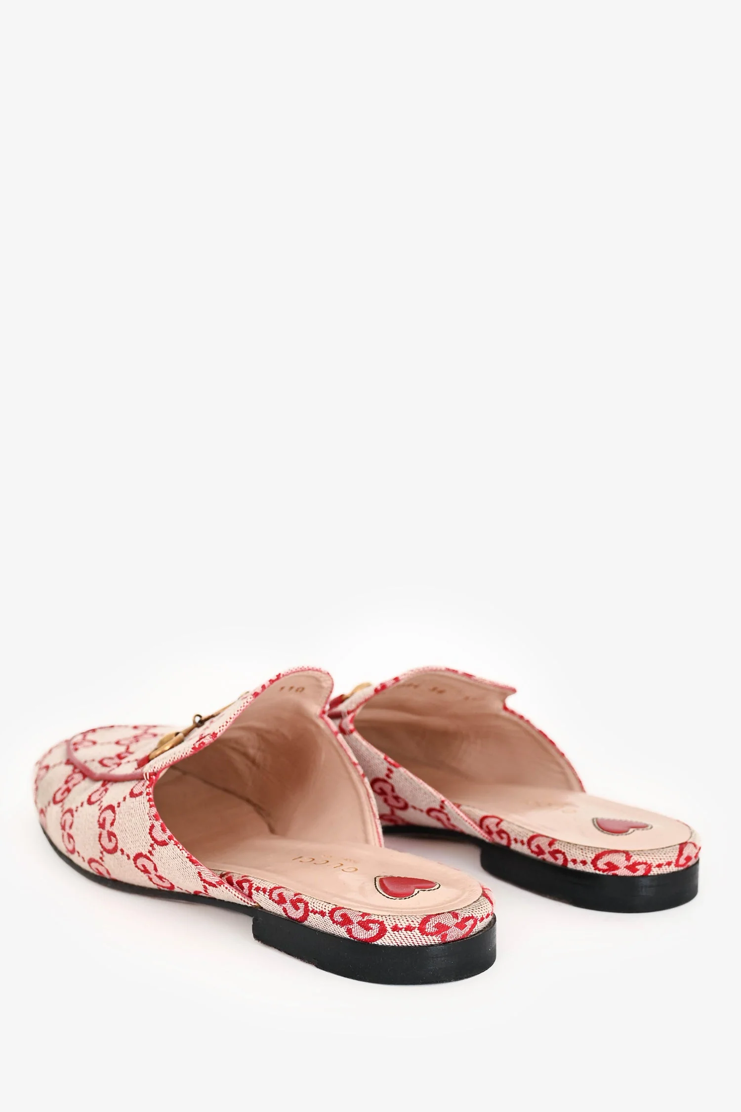 Gucci Red GG Logo Horsebit Princetown Slip-On Loafers Size 38 - Image 5