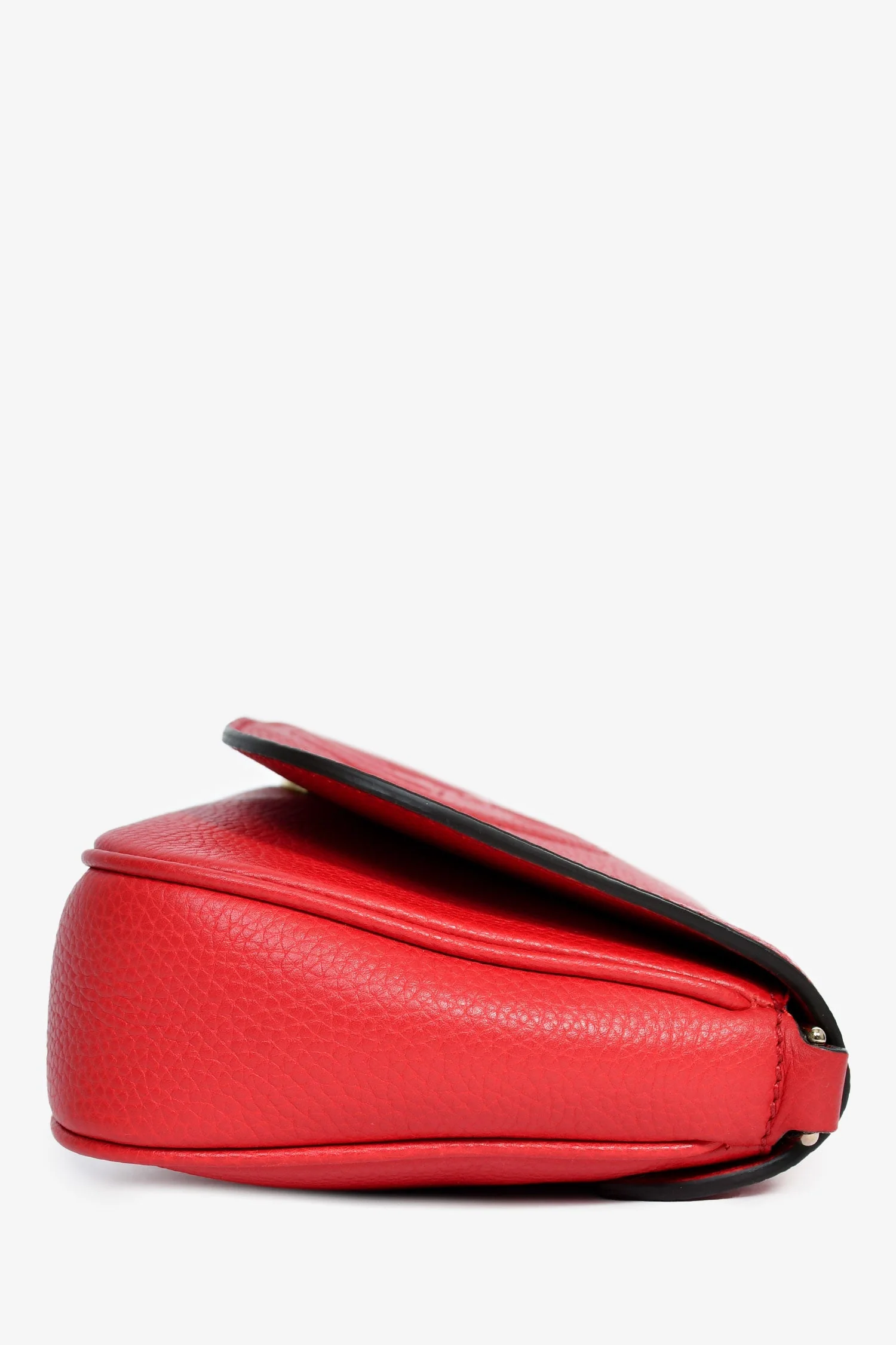 Gucci Red Grained Leather Soho Chained Shoulder Bag - Image 3