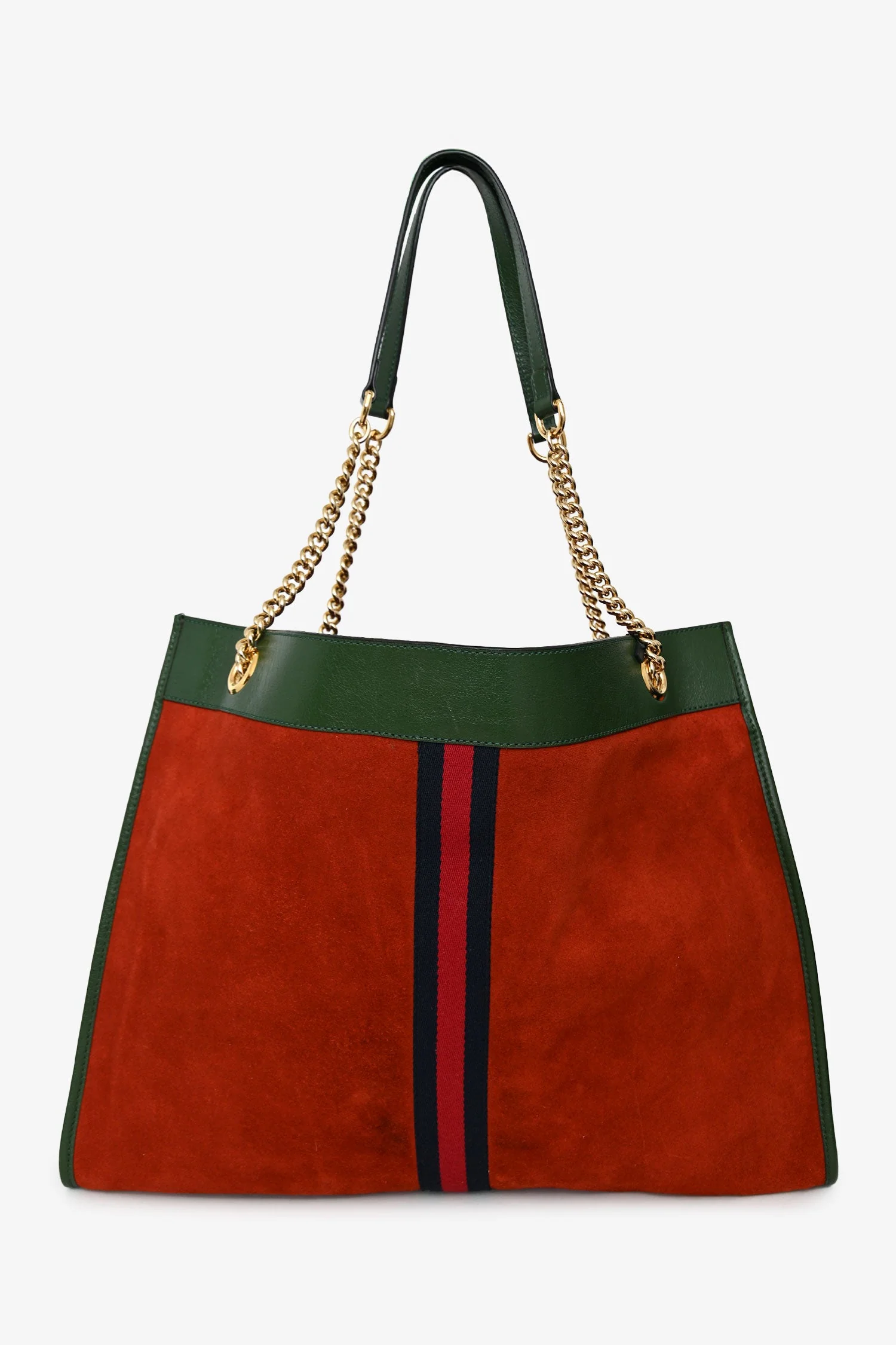 Gucci Red/Green Suede/Leather Rajah Tote Bag - Image 2