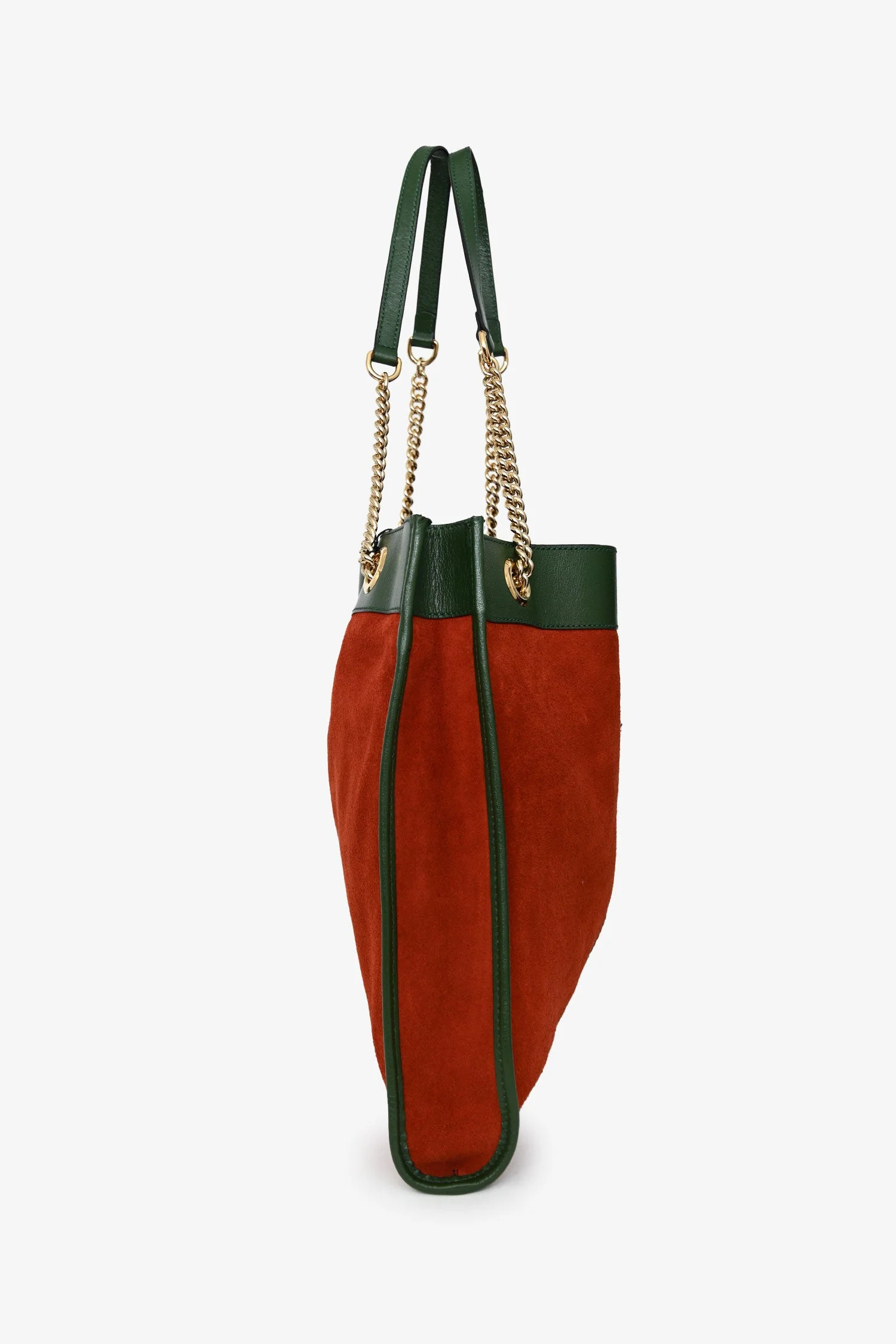 Gucci Red/Green Suede/Leather Rajah Tote Bag - Image 3