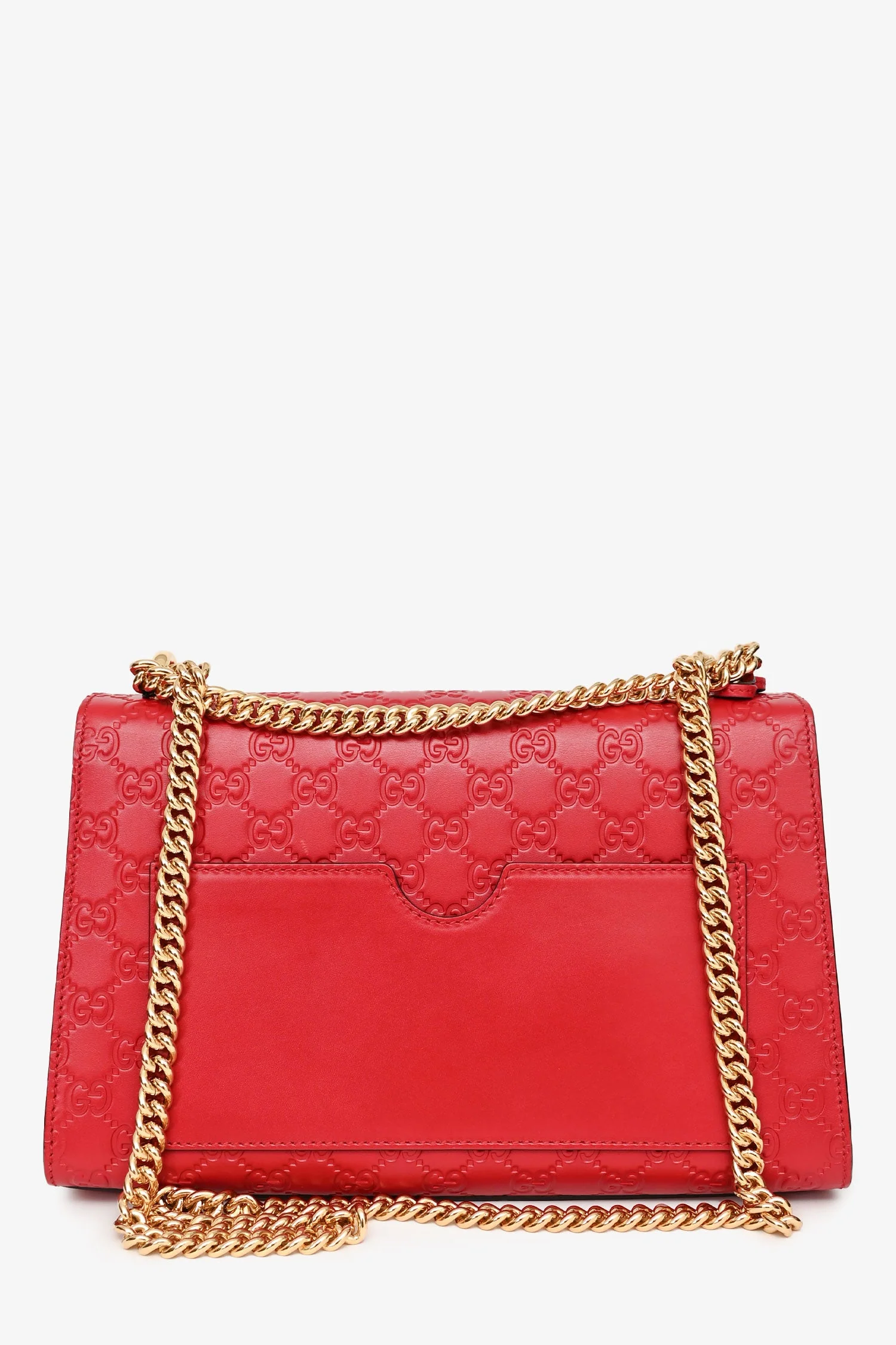 Gucci Red Guccissima Leather Padlock Shoulder Bag - Image 2