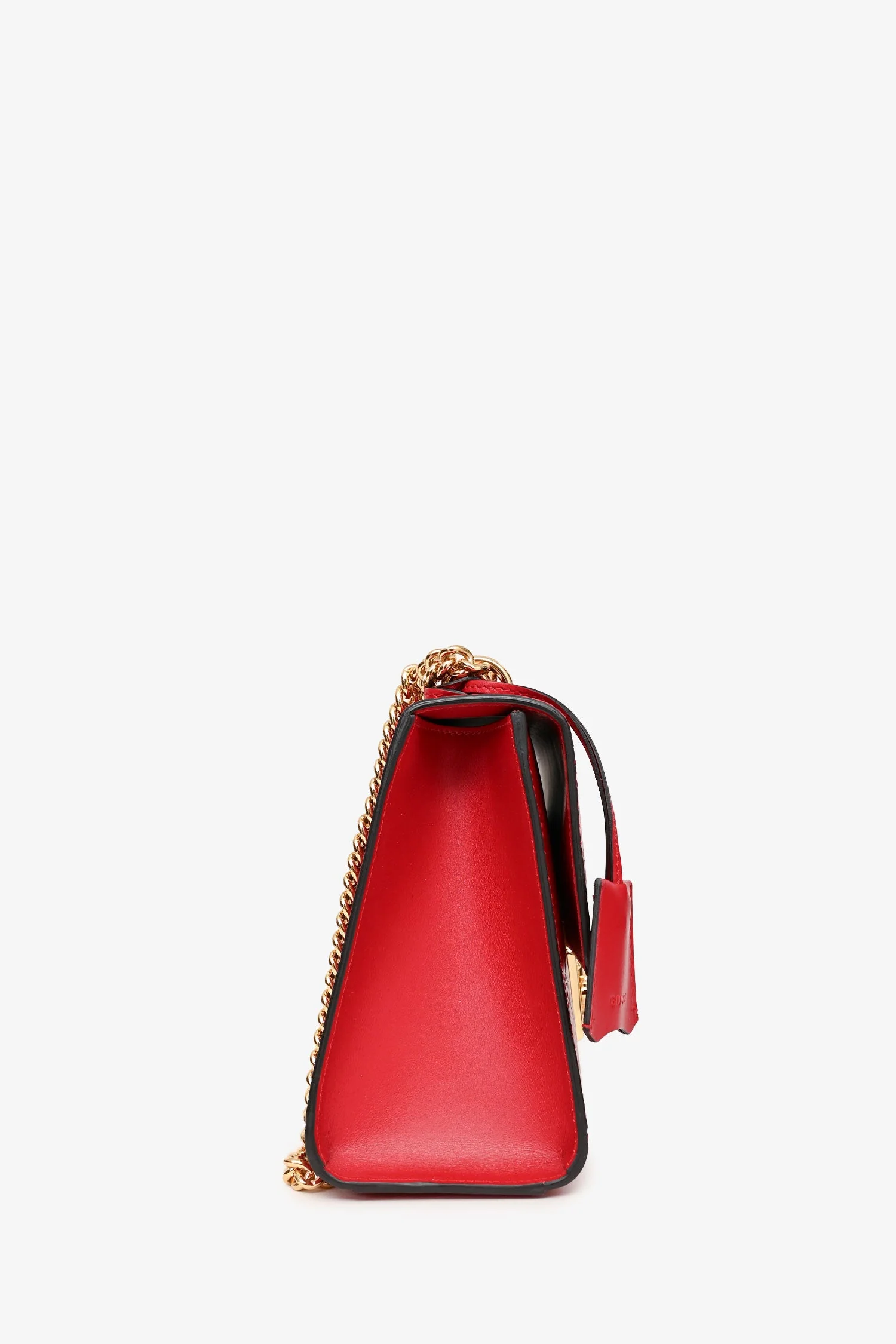Gucci Red Guccissima Leather Padlock Shoulder Bag - Image 3