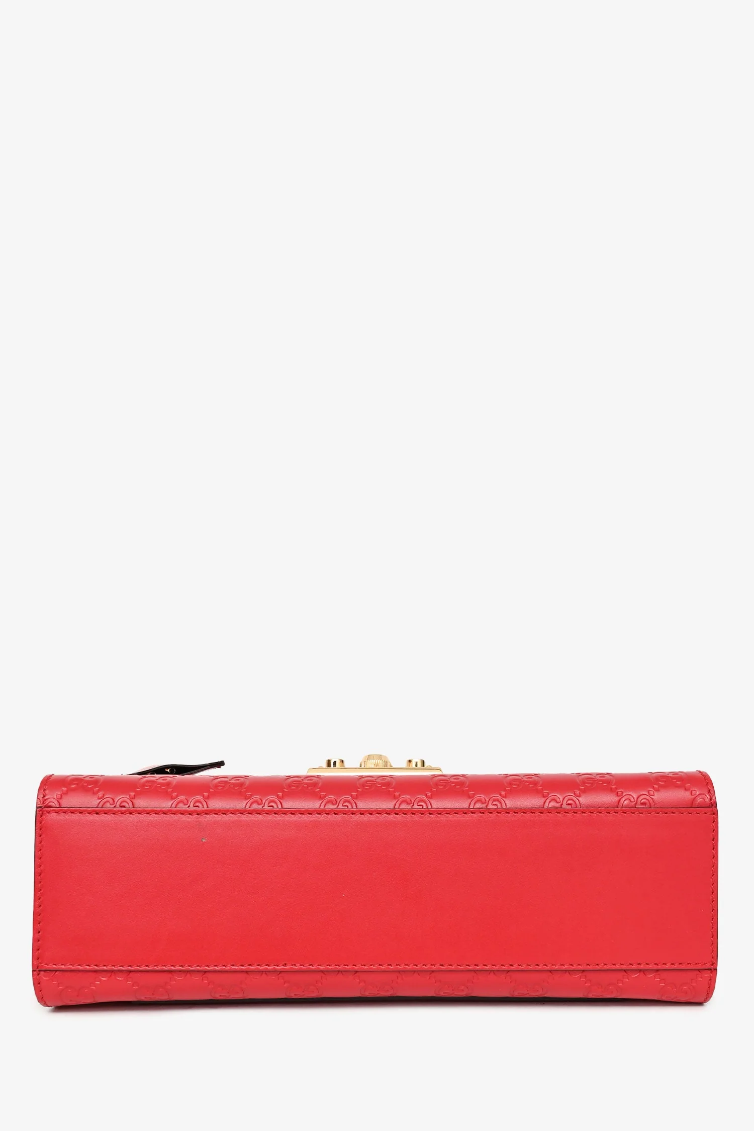 Gucci Red Guccissima Leather Padlock Shoulder Bag - Image 5