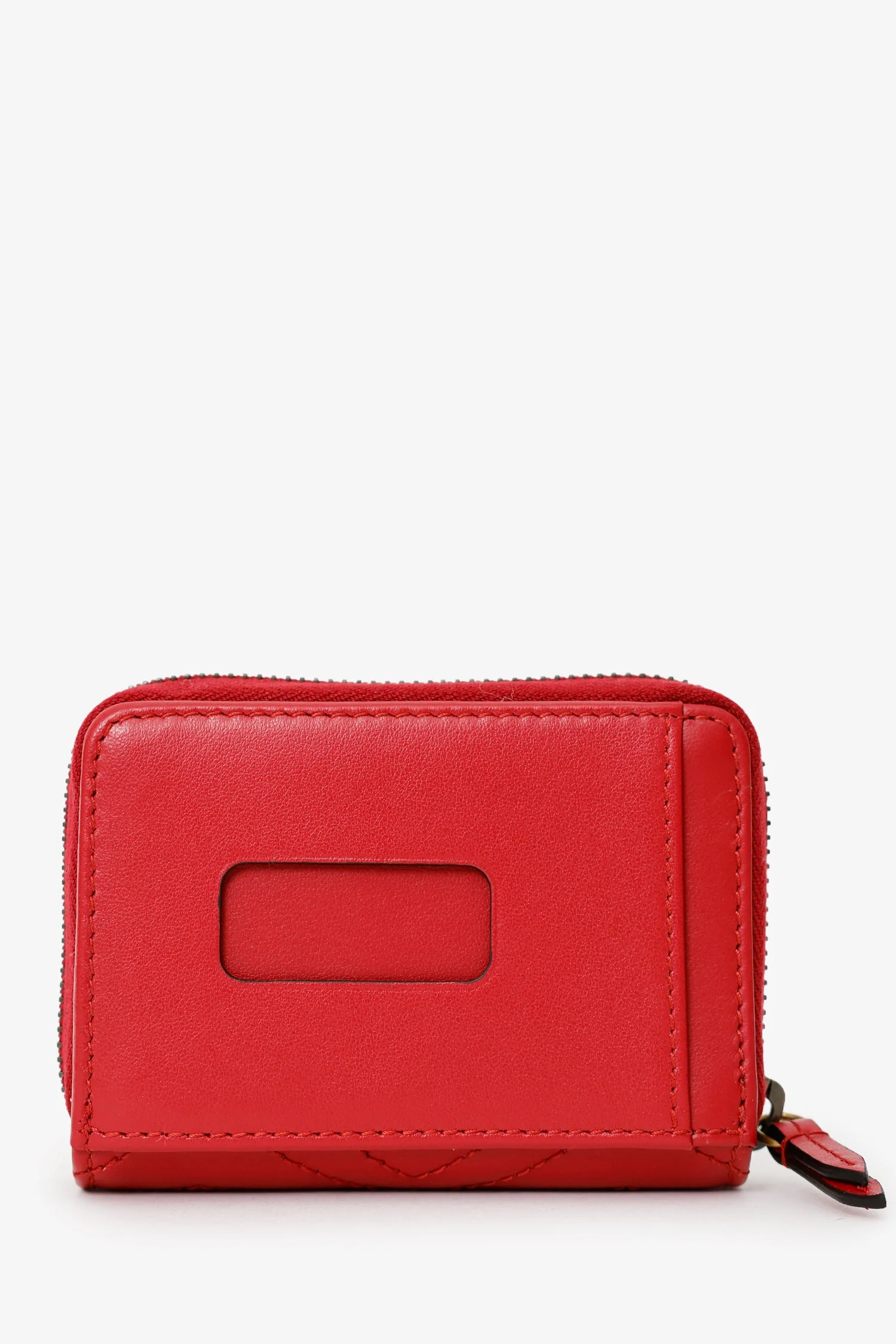 Gucci Red Leather GG Marmont Zippy Wallet - Image 2