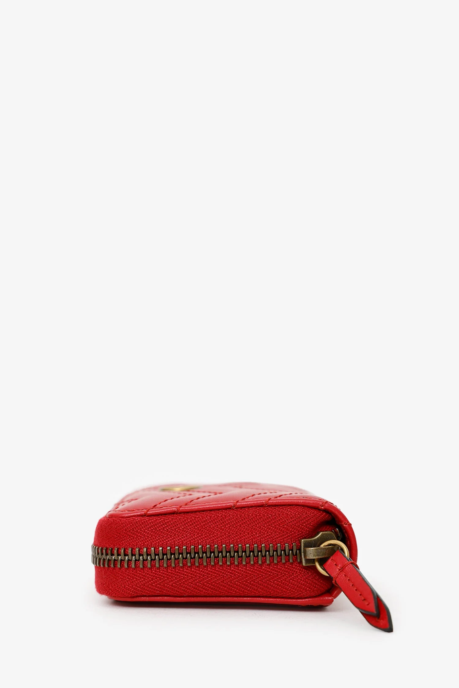 Gucci Red Leather GG Marmont Zippy Wallet - Image 4