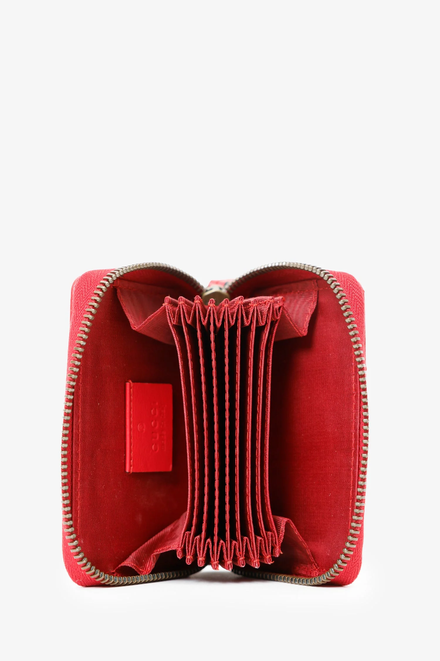 Gucci Red Leather GG Marmont Zippy Wallet - Image 6