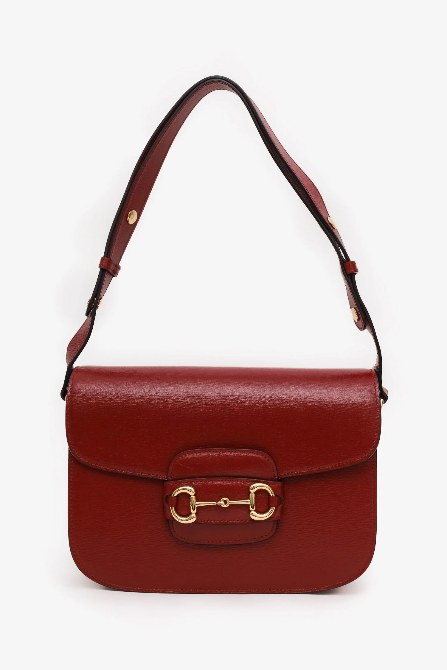 Gucci Red Leather Horsebit Medium 1955 Shoulder Bag - Image 8
