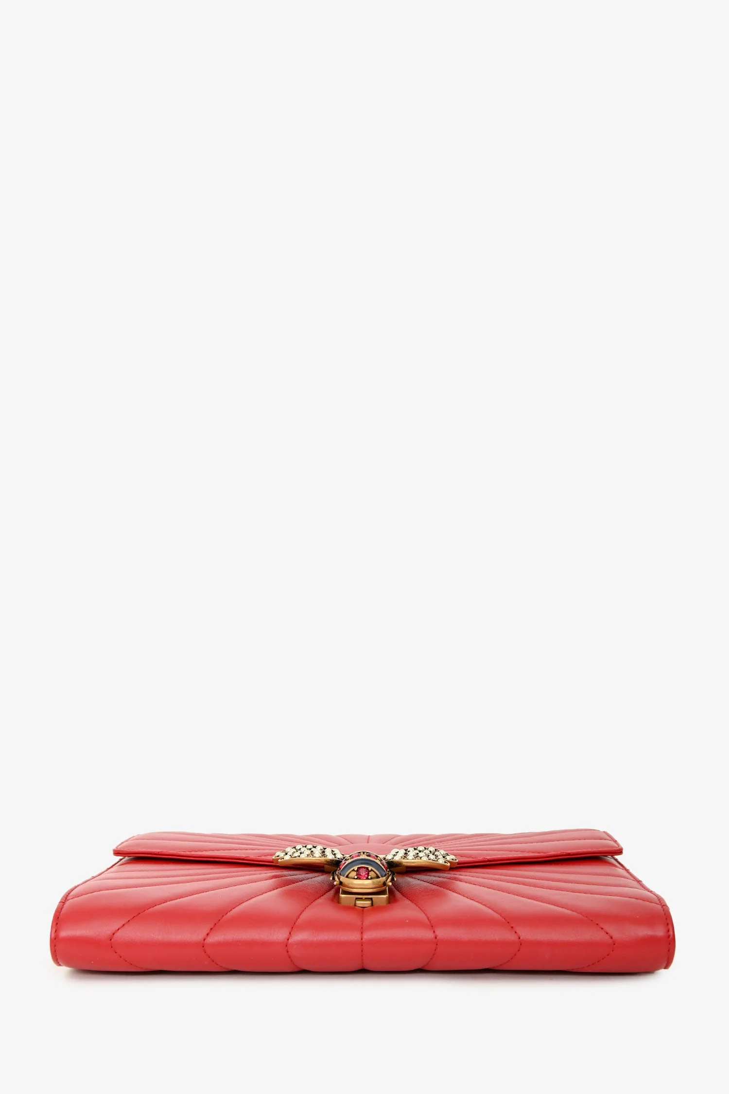 Gucci Red Leather Quilted Queen Margaret Clutch - Image 5